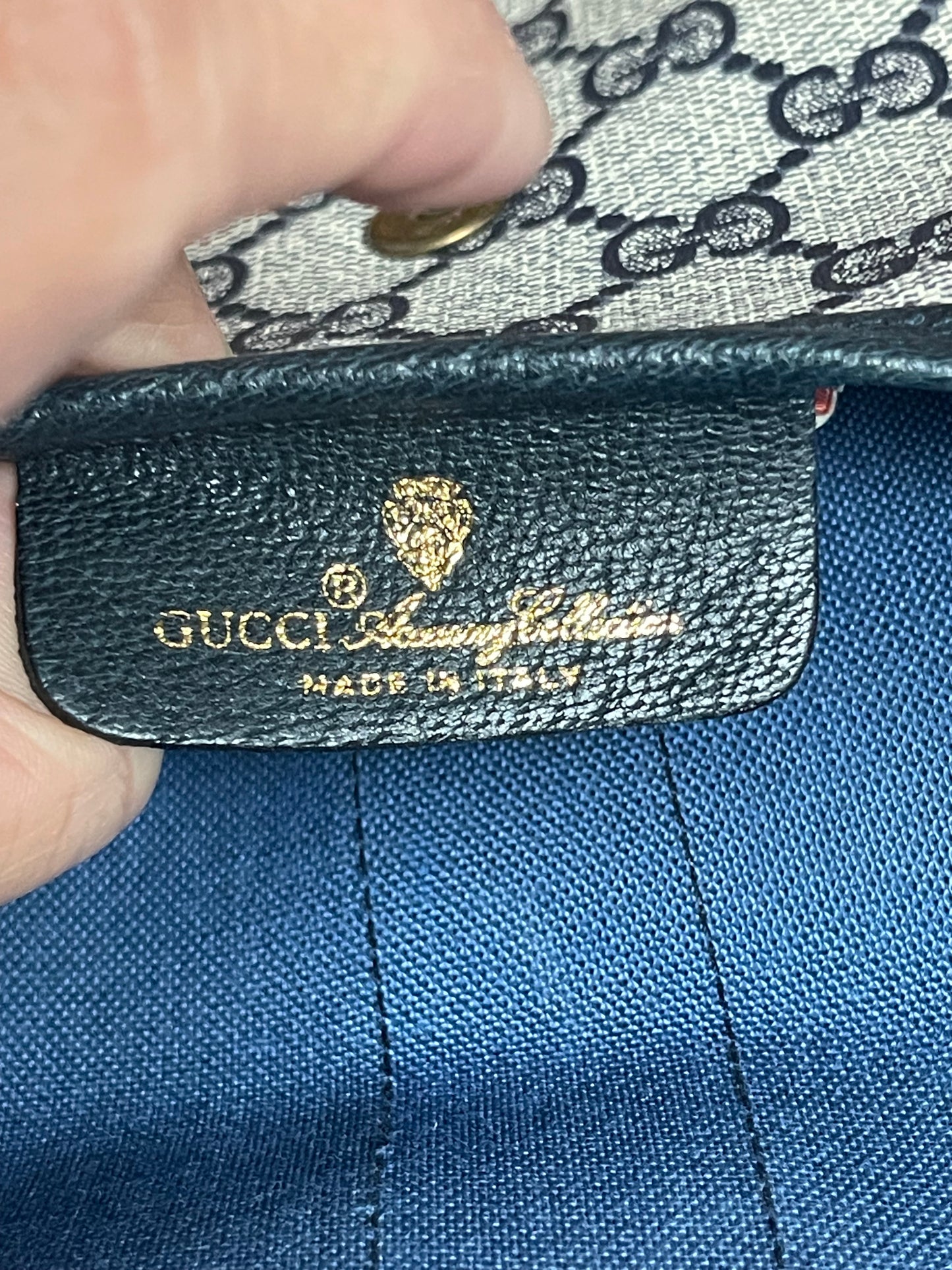 Authentic Gucci vintage web sherry line clutch bag