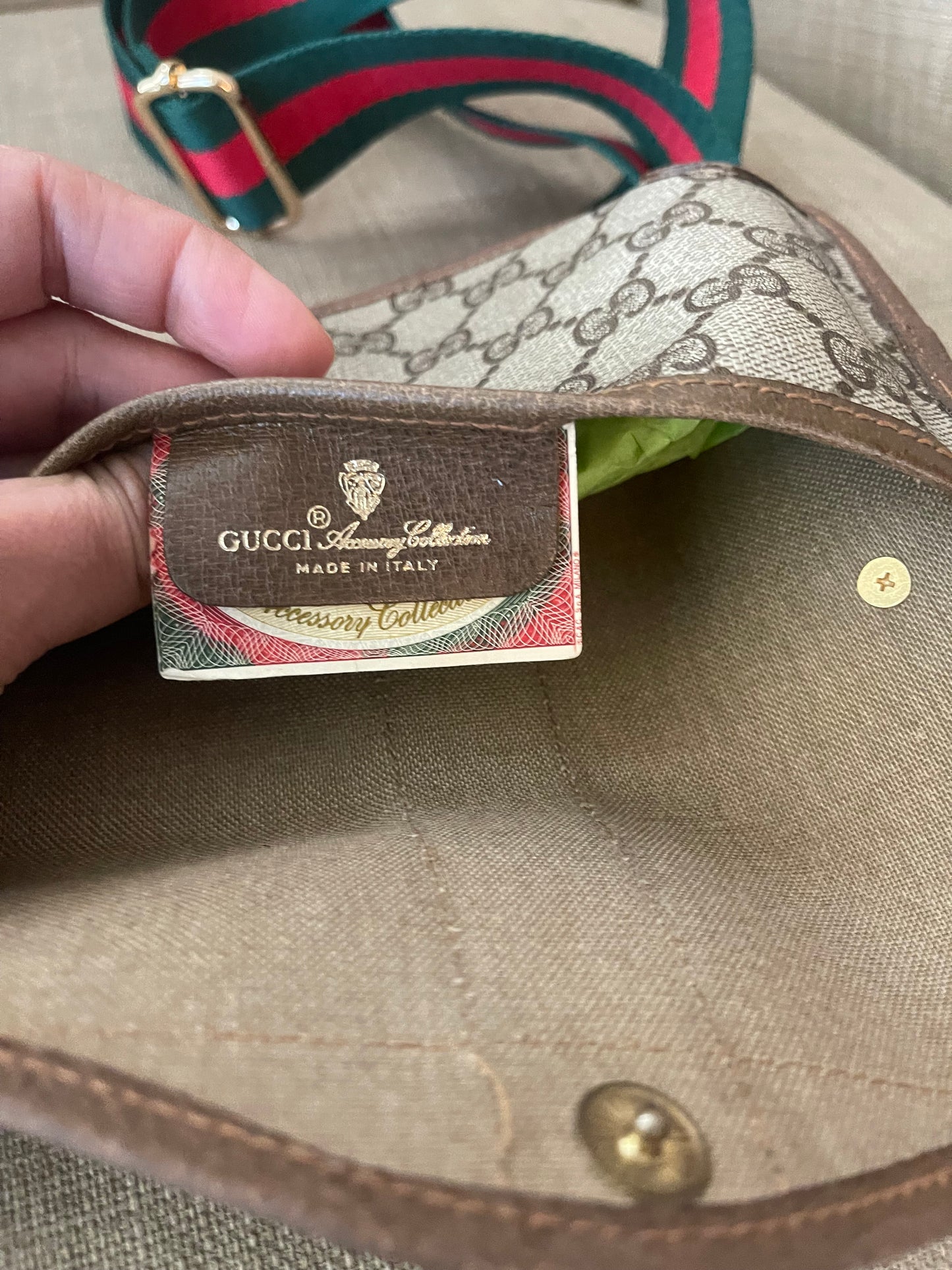 Authentic Gucci vintage web sherry line clutch crossbody bag