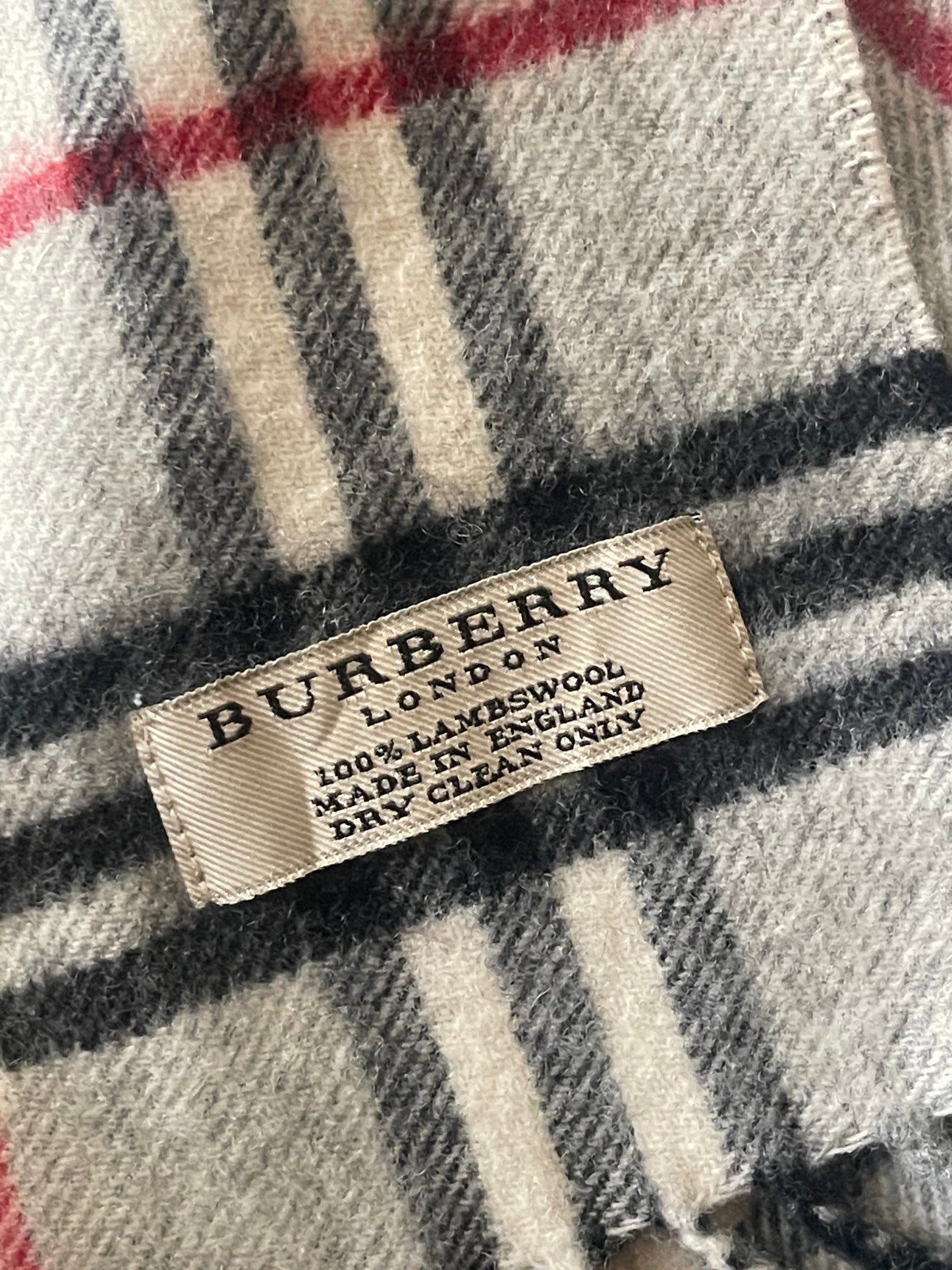 Authentic vintage Burberrys nova check grey scarf