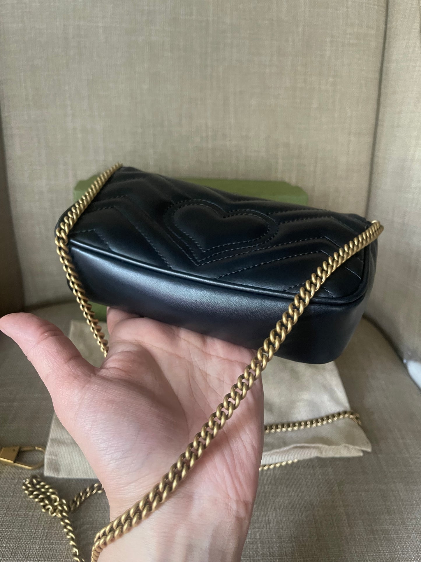 Authentic Gucci mini marmont bag black