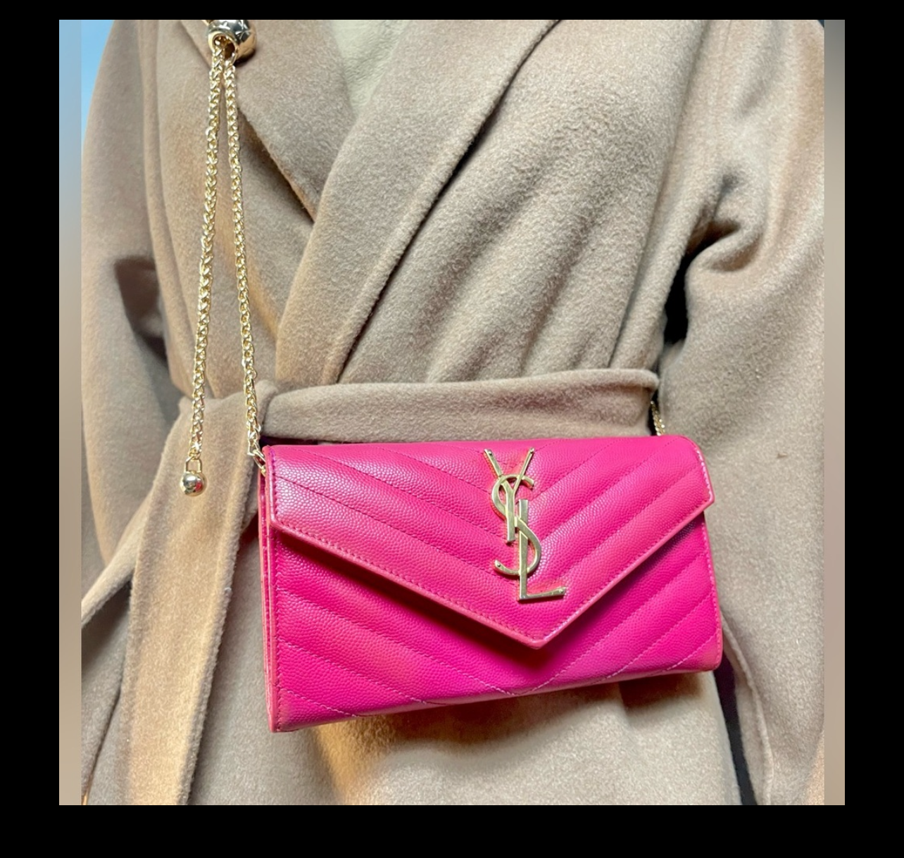 Authentic YSL V stich bifold wallet