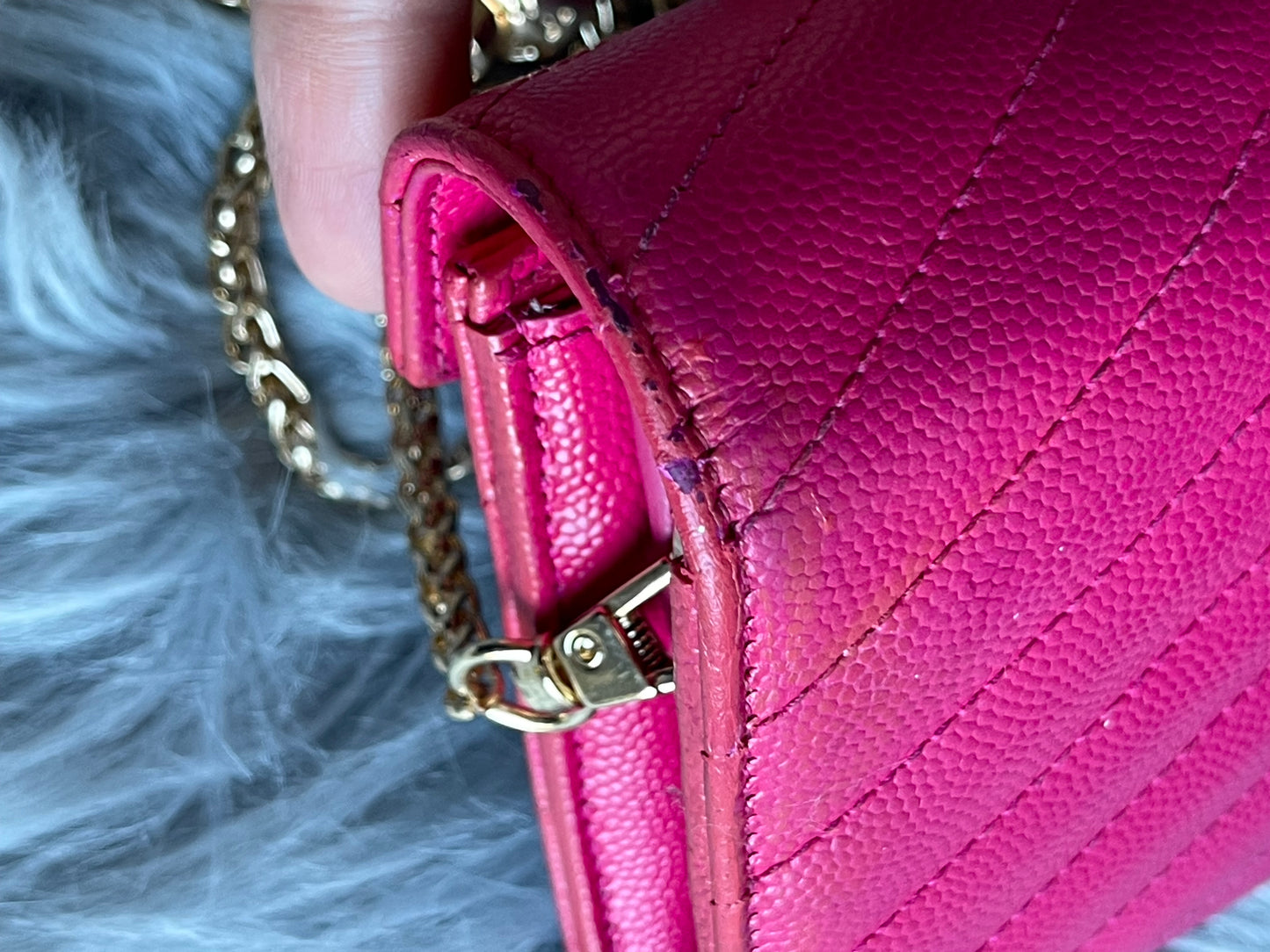 Authentic YSL V stich bifold wallet