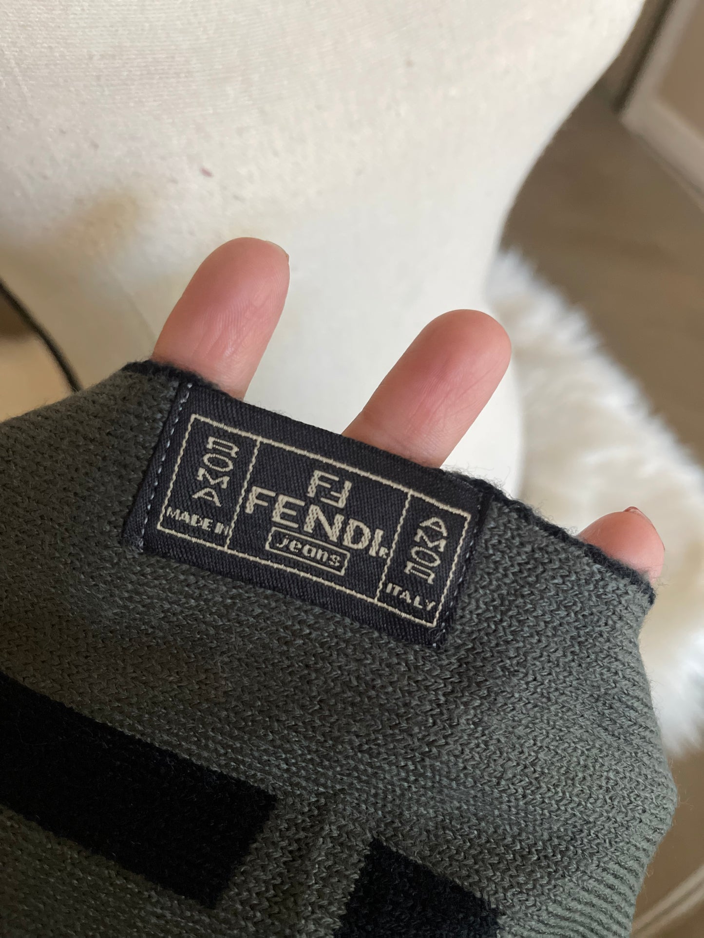 Authentic fendi vintage wool large scarf