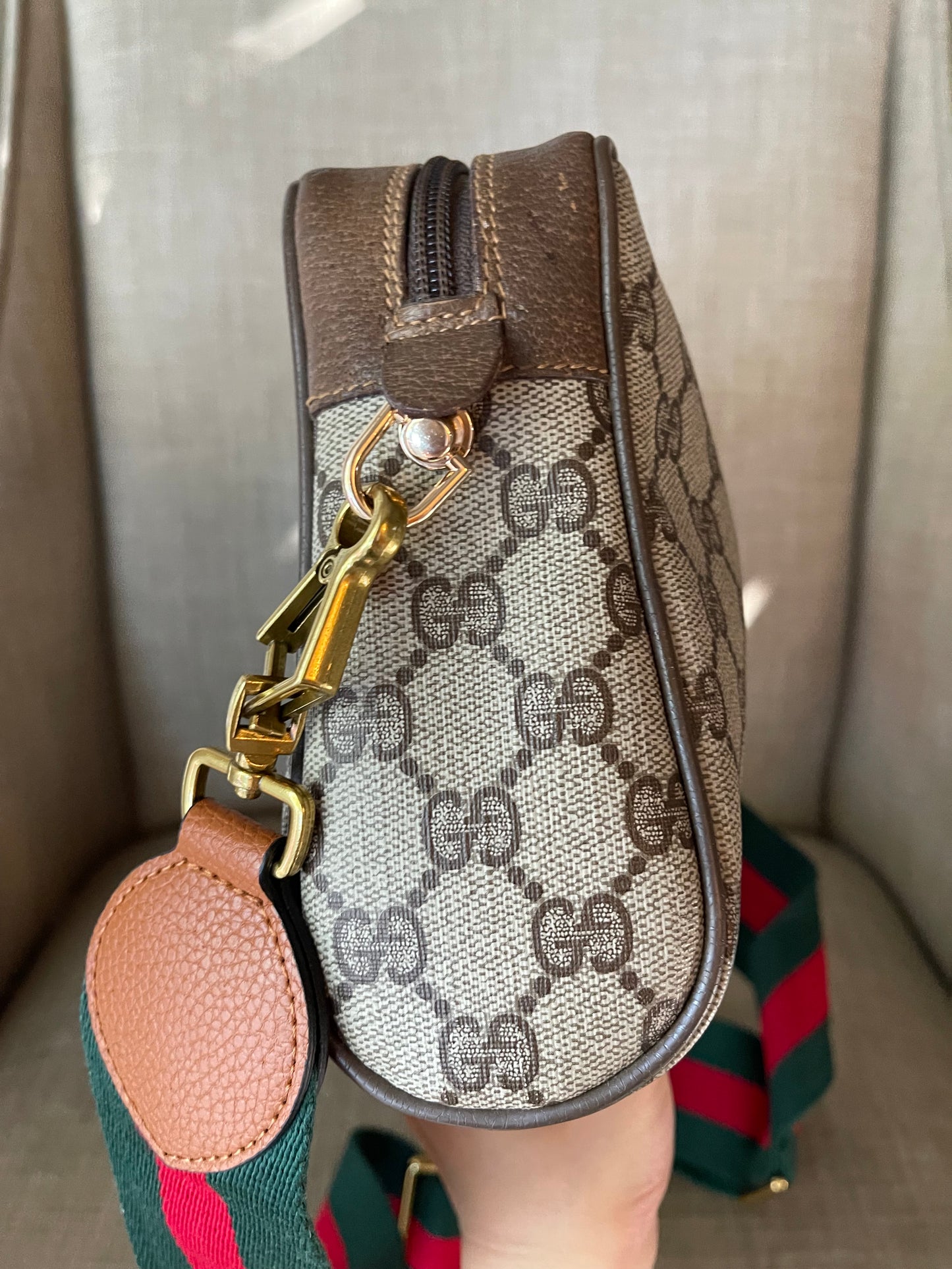 Authentic Gucci vintage web sherry line crossbody bag