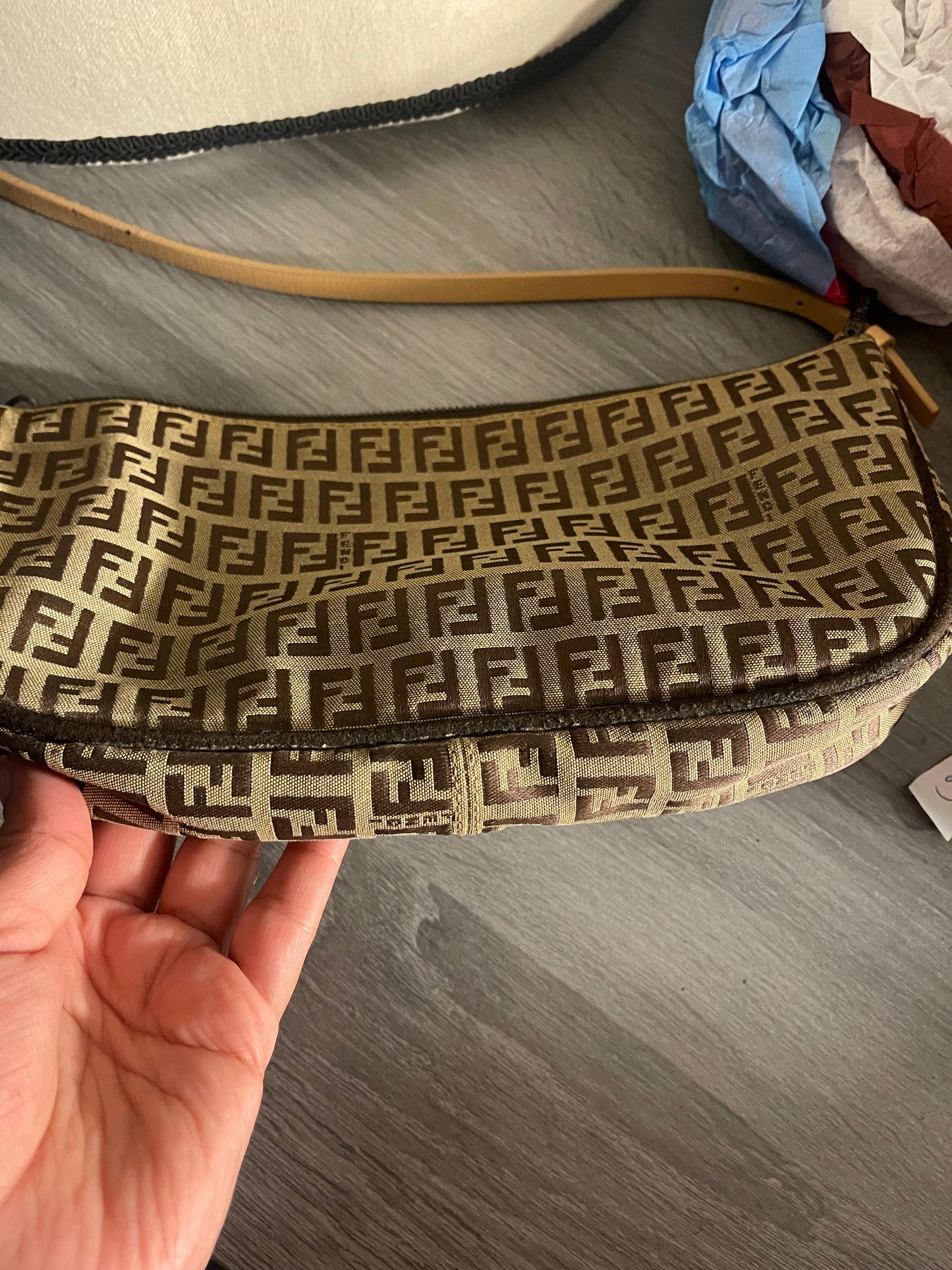 Authentic vintage fendi zucca shoulder bag