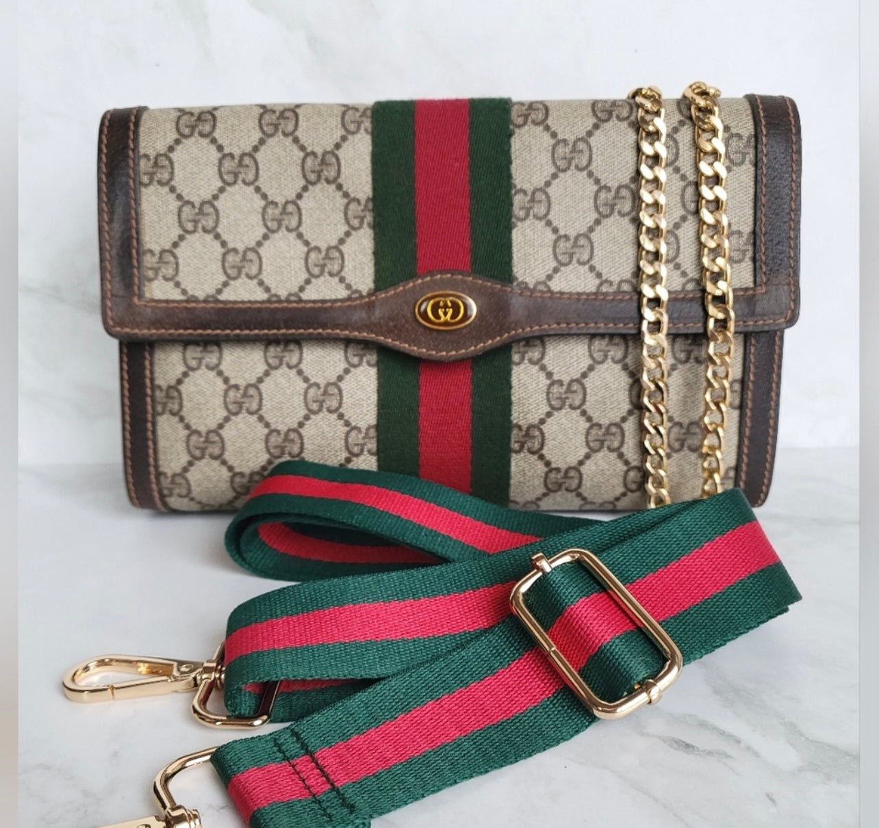 Authentic Gucci vintage sherry line clutch crossbody