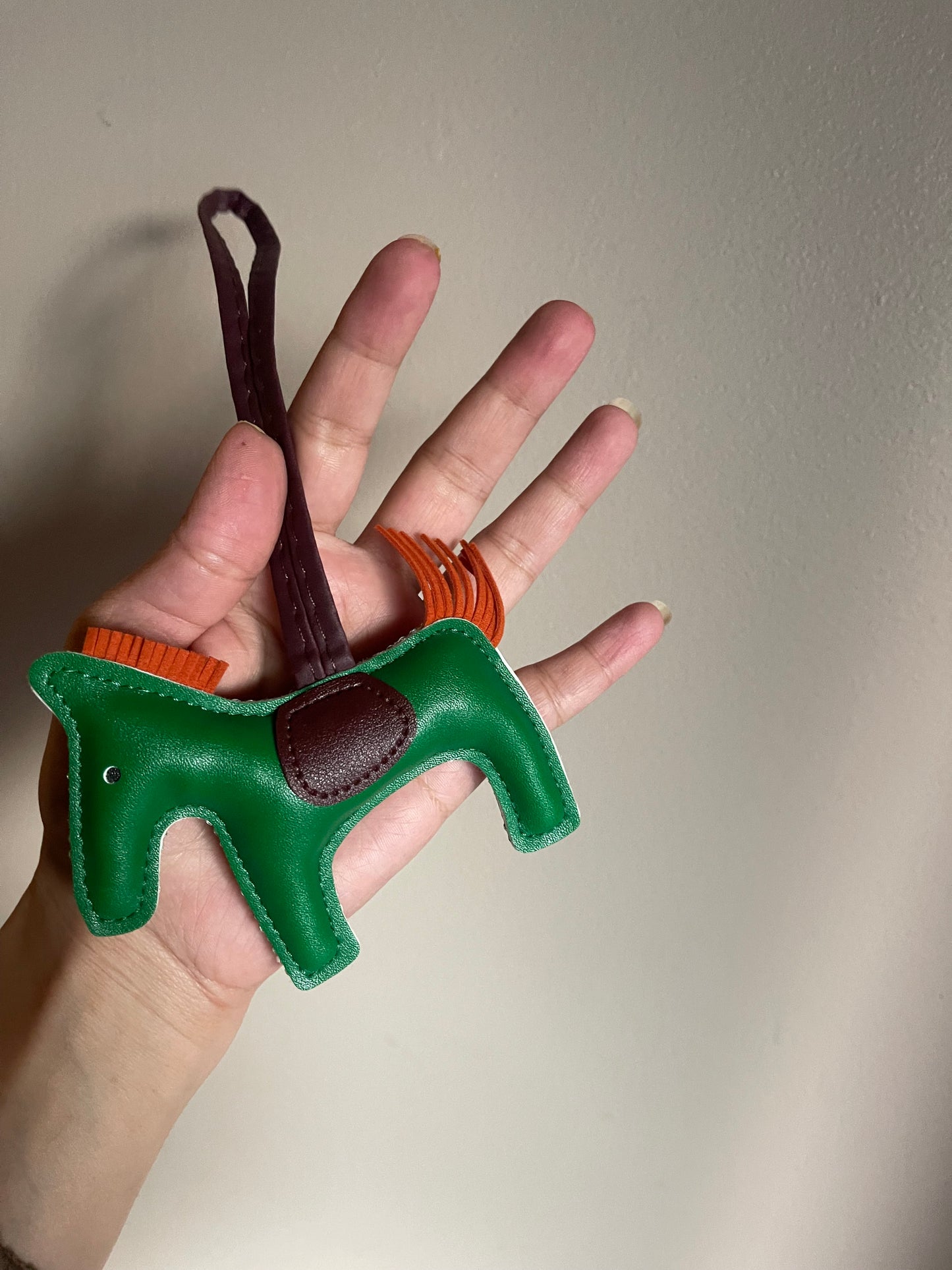 Bling horse bag charm green