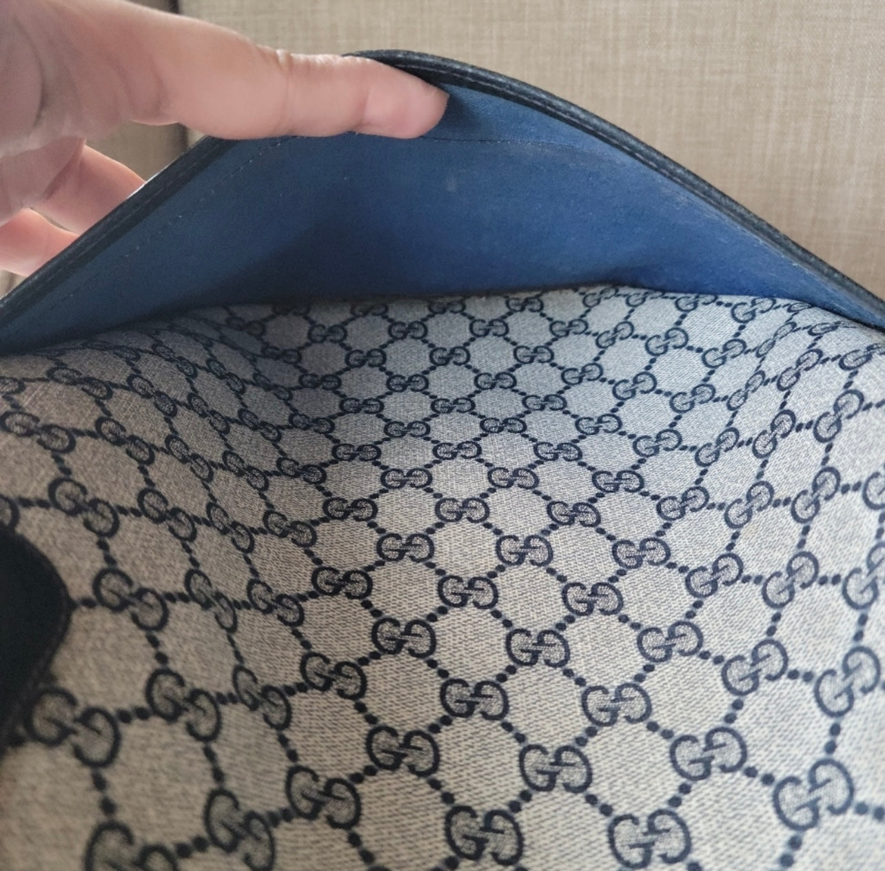 Authentic Gucci vintage web sherry line tote bag