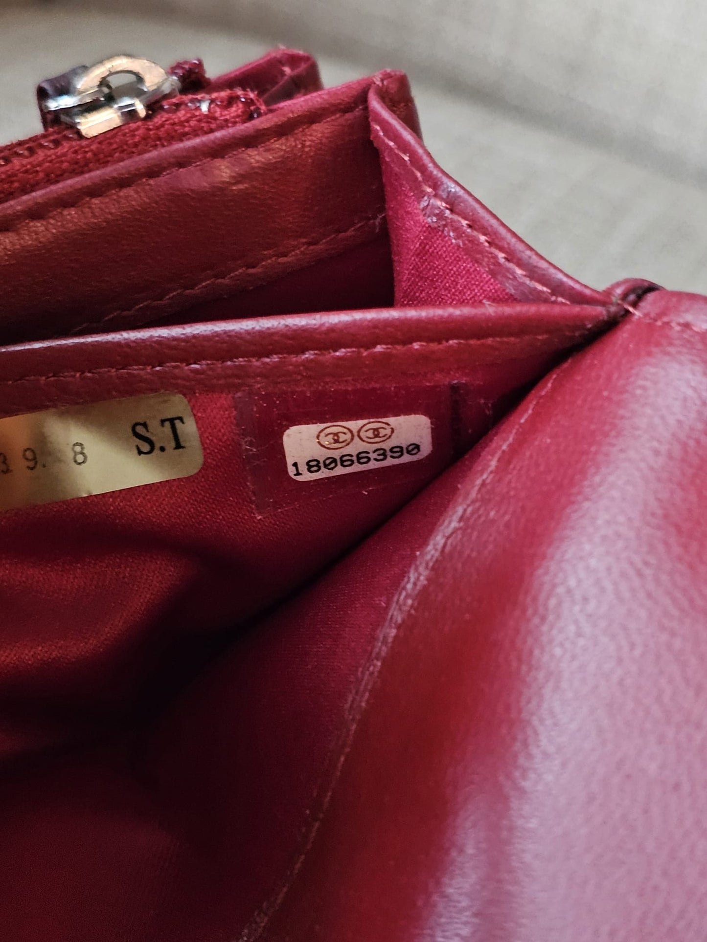 Authentic vintage Chanel bifold wallet on chain