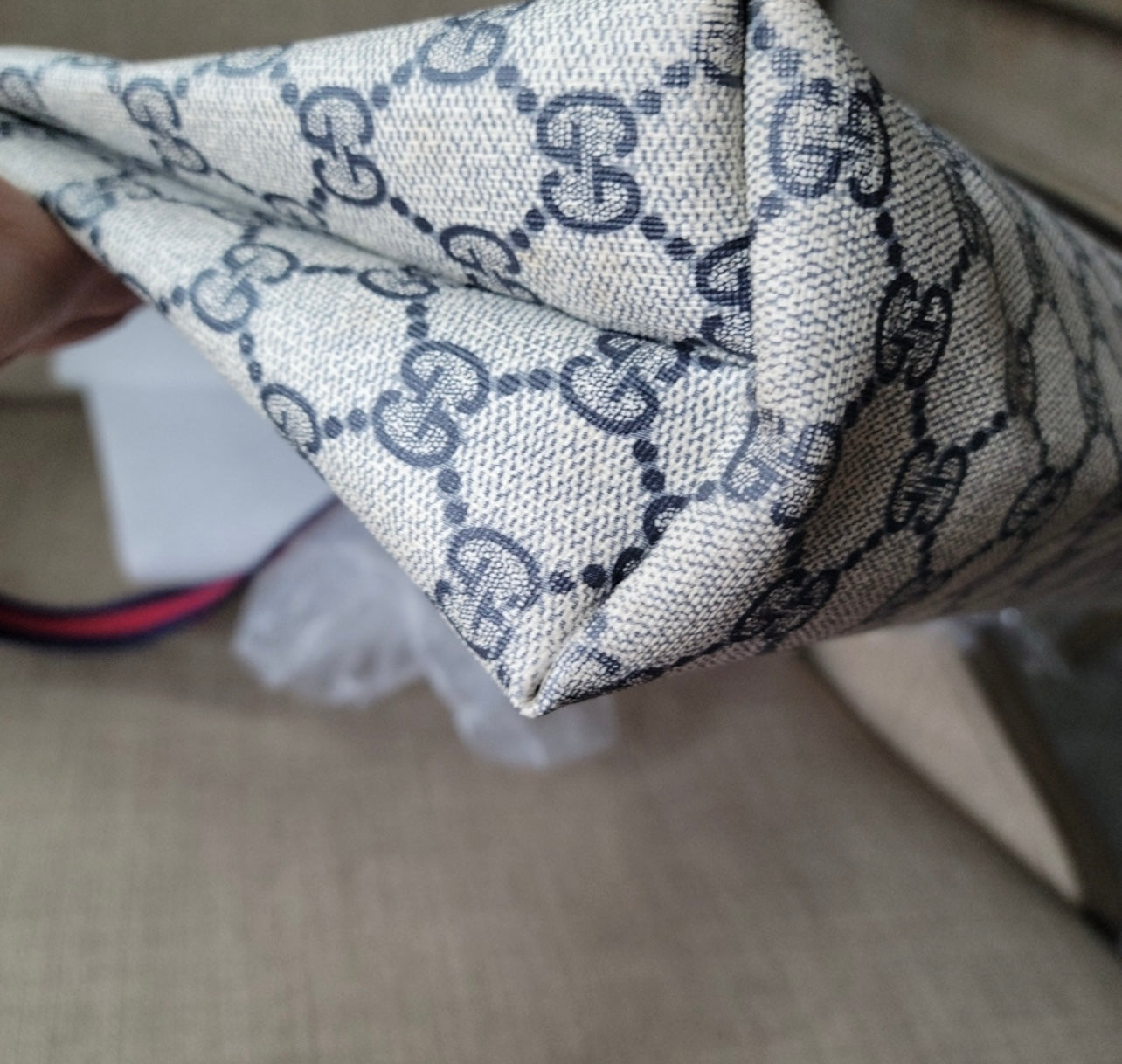 Authentic Gucci vintage web sherry line tote bag