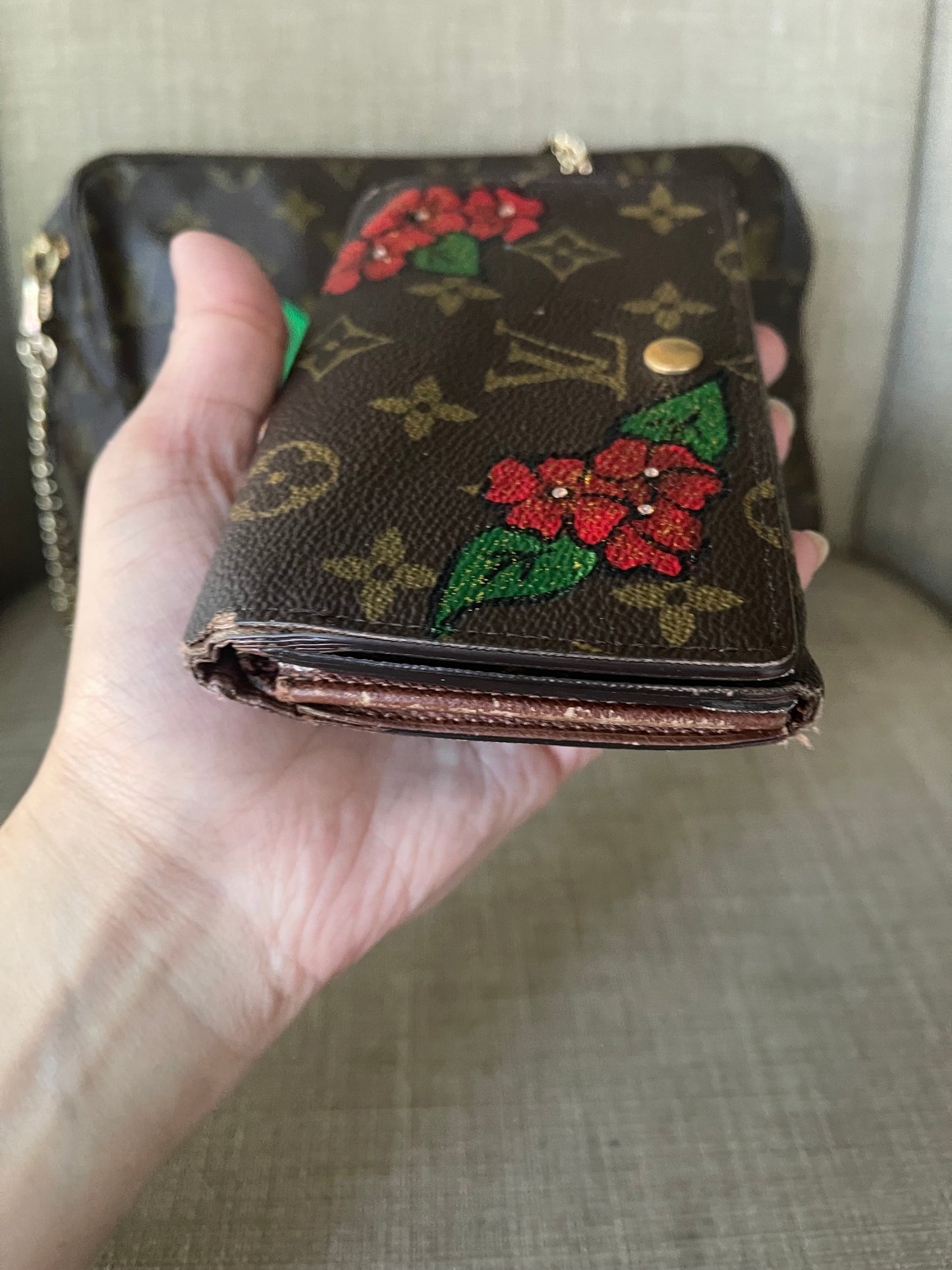 Authentic Louis Vuitton monogram clutch and wallet