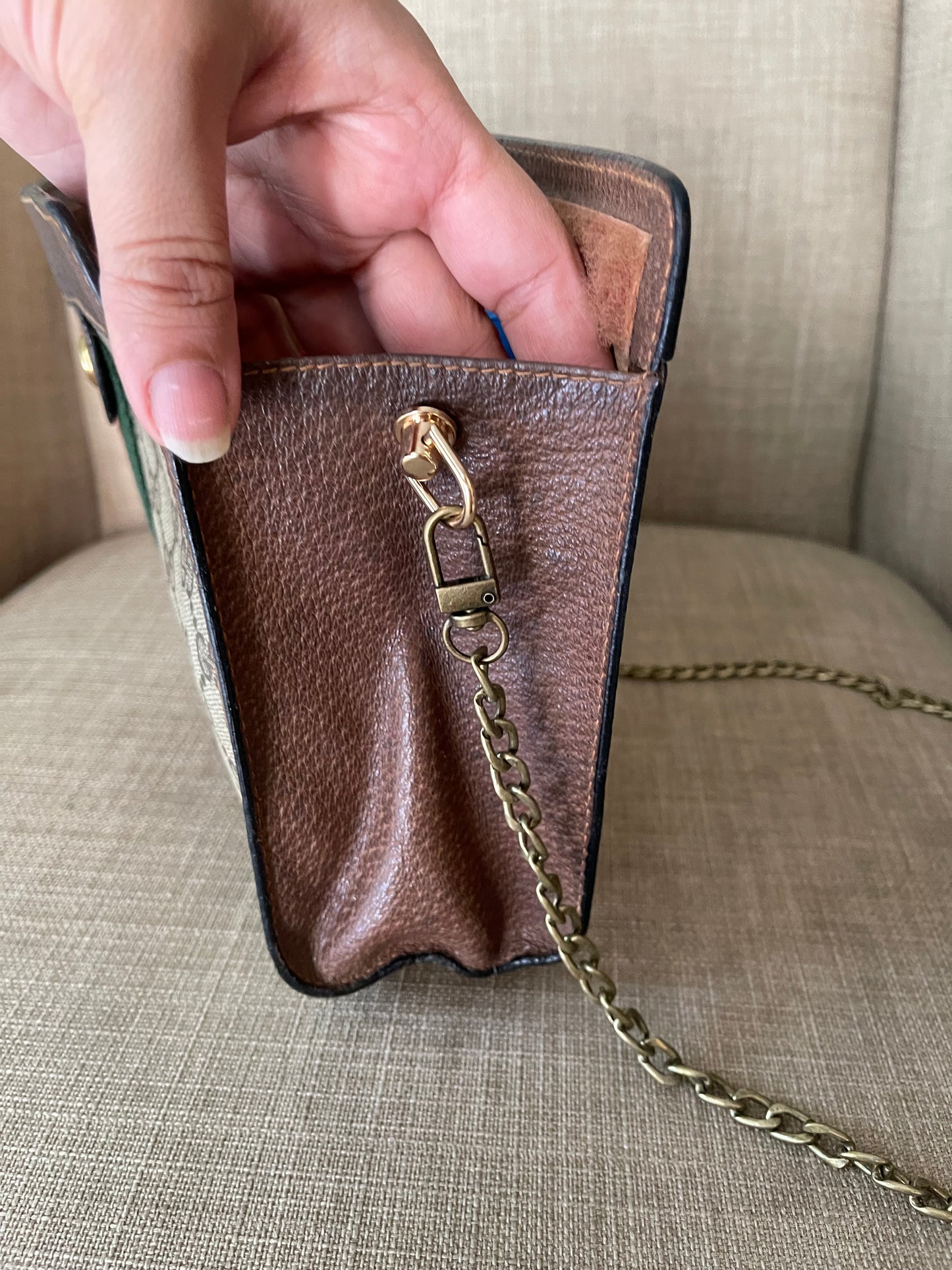 Authentic Gucci vintage web sherry line clutch crossbody