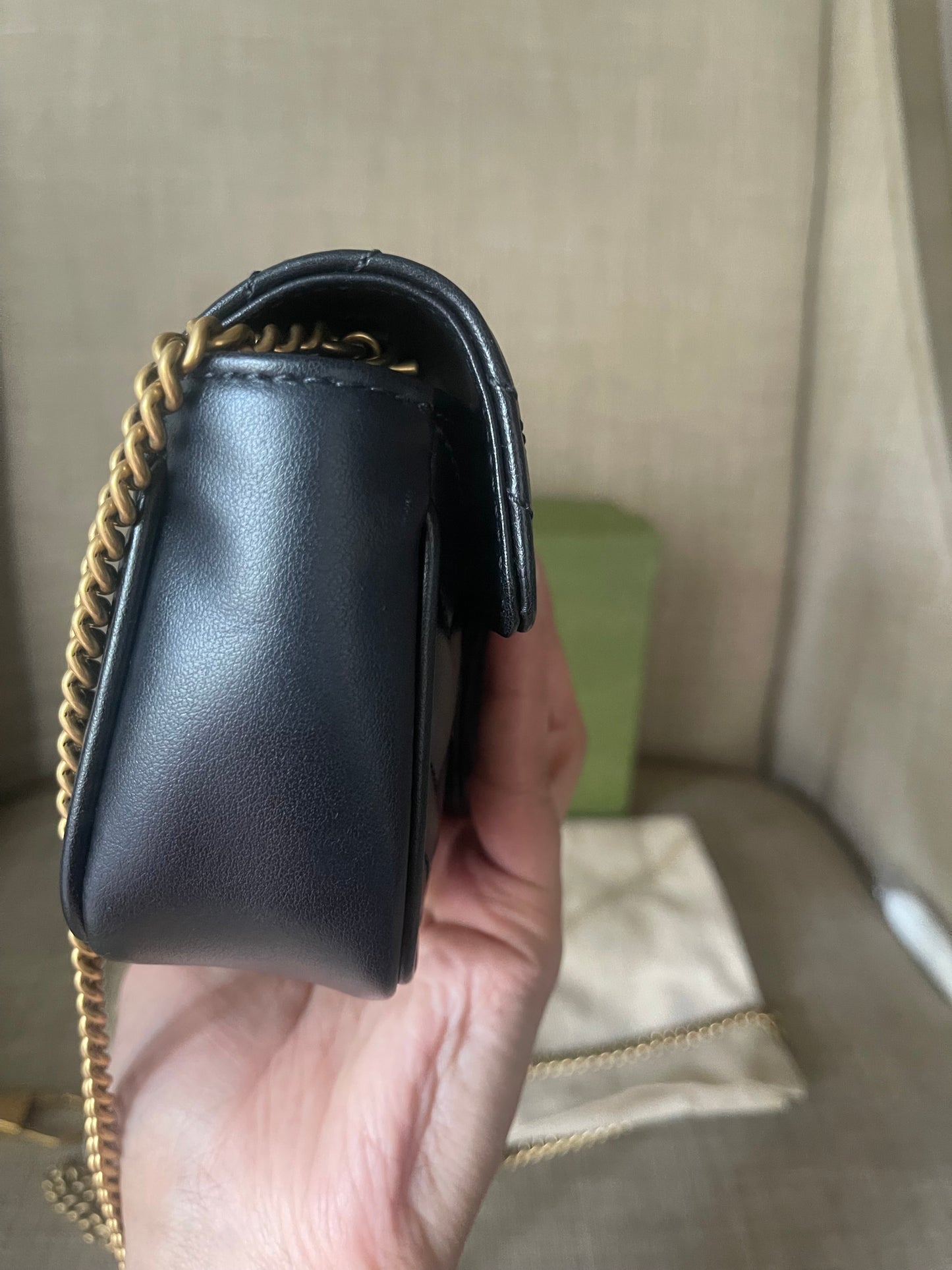 Authentic Gucci mini marmont bag black