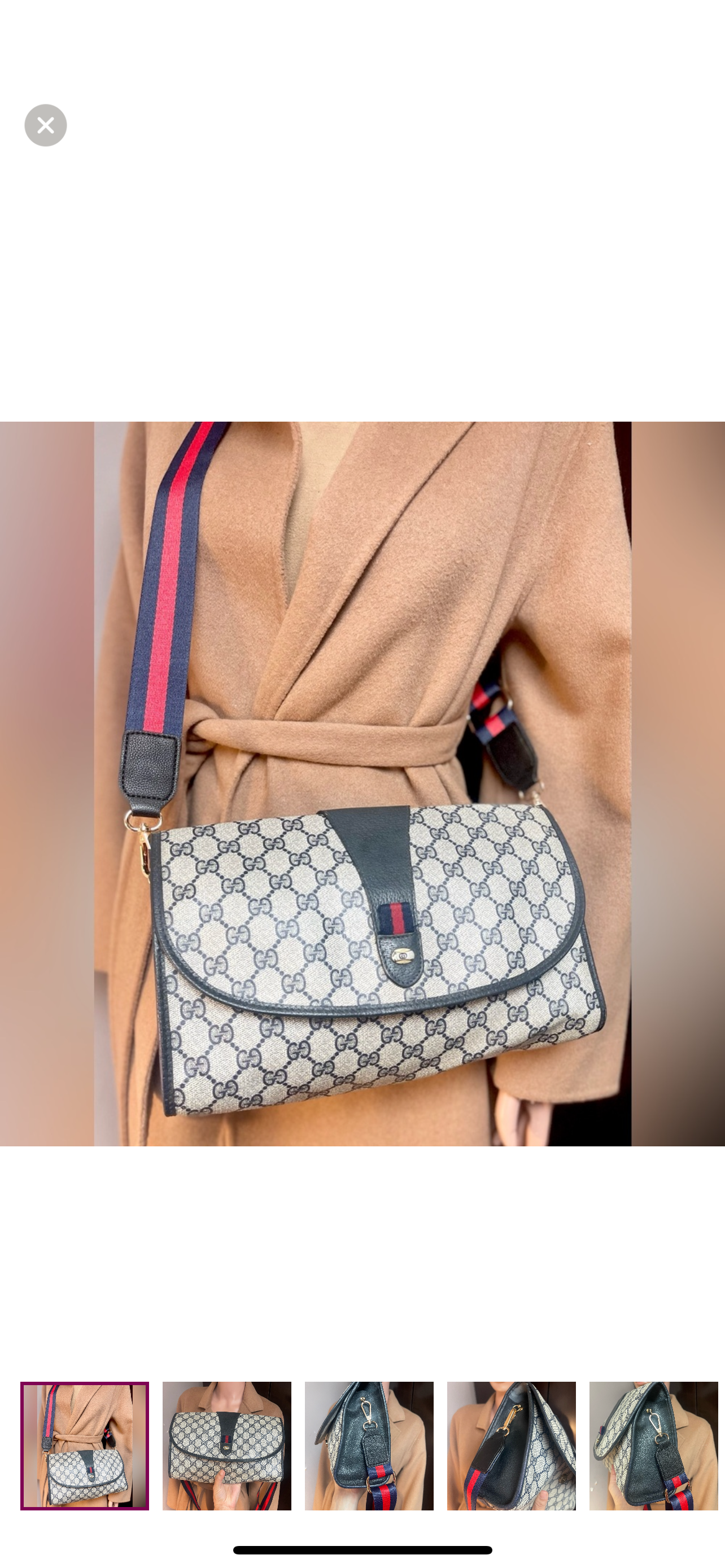 Authentic vintage Gucci web sherry line crossbody bag