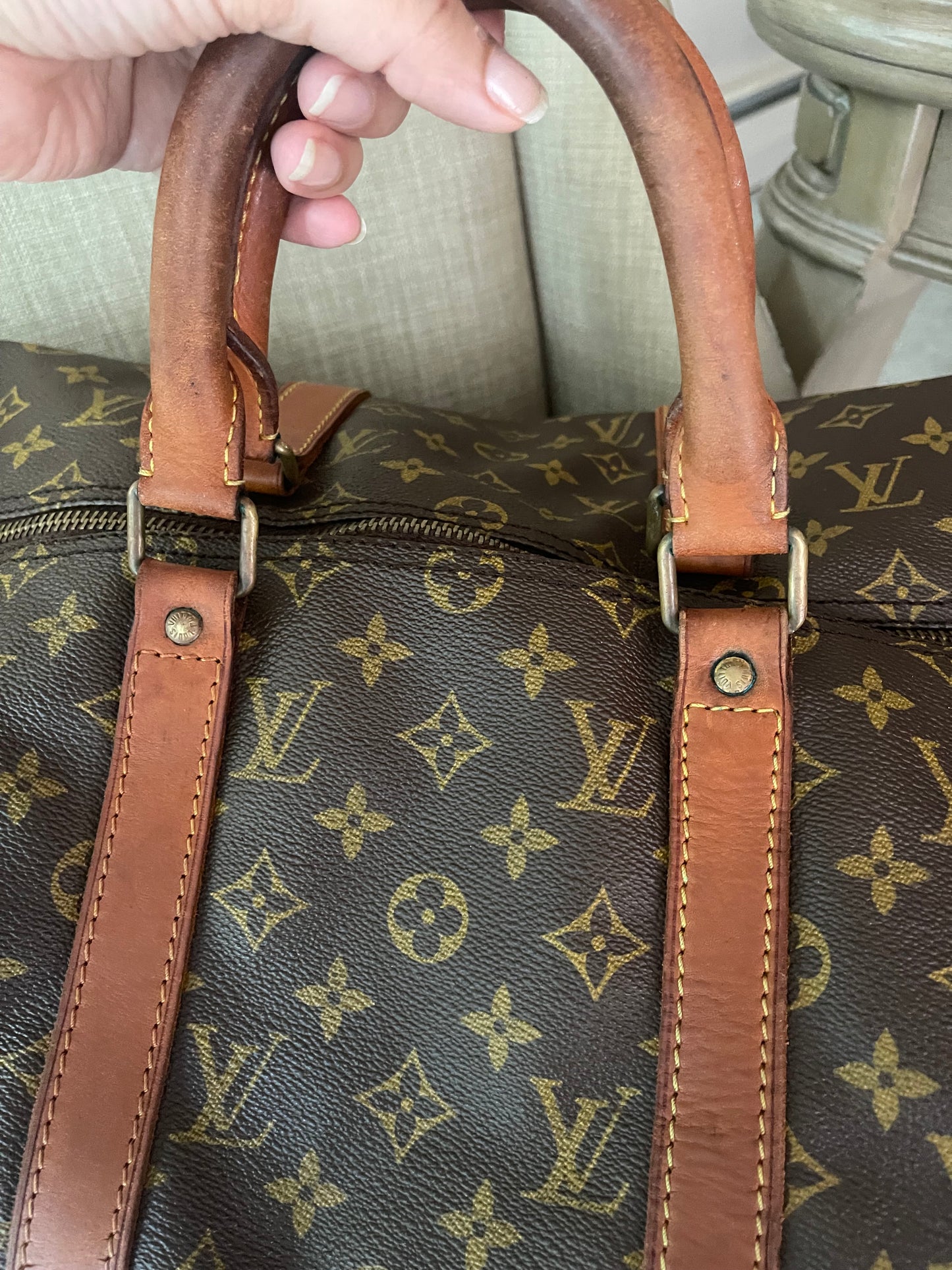 Authentic vintage Louis Vuitton luggage bag keepall 45