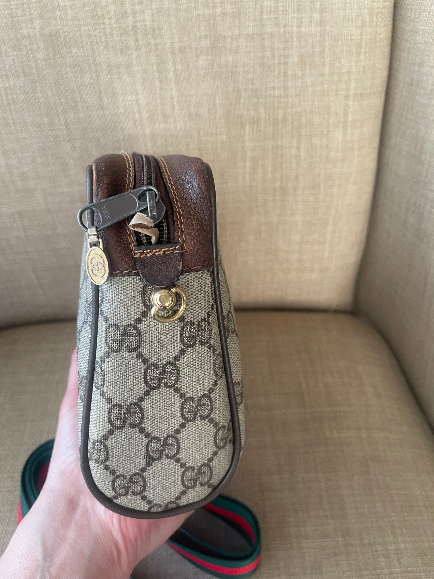 Authentic Gucci web sherry line clutch crossbody