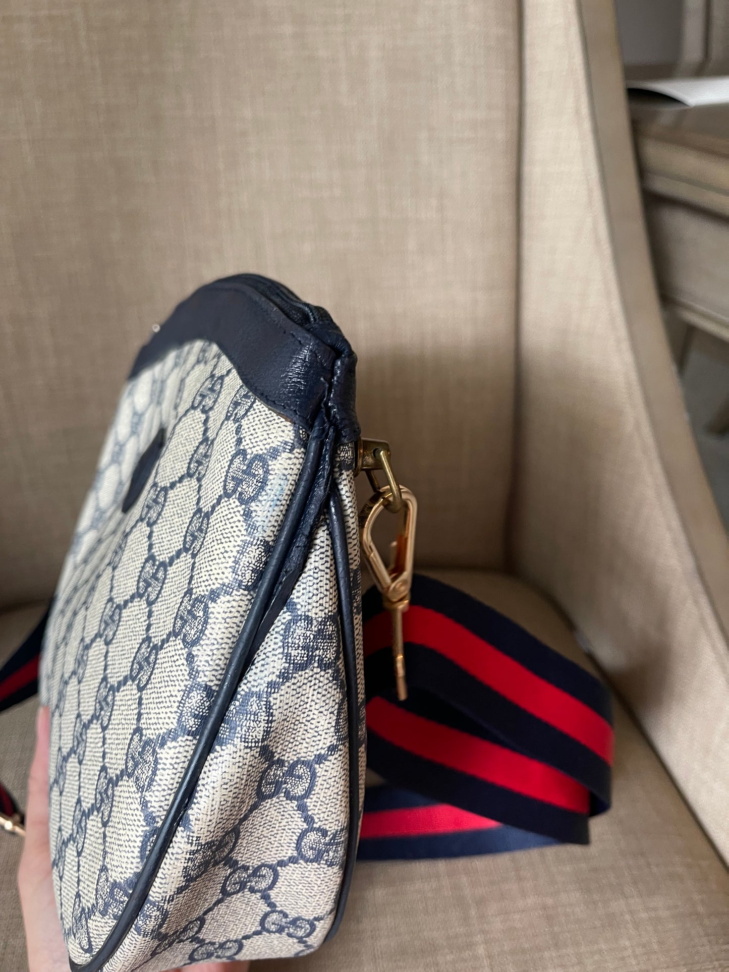 Authentic vintage Gucci blue crossbody bag