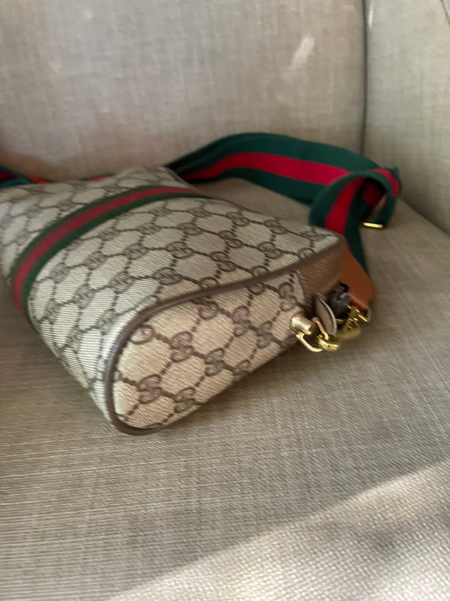 Authentic Gucci vintage web sherry line crossbody bag
