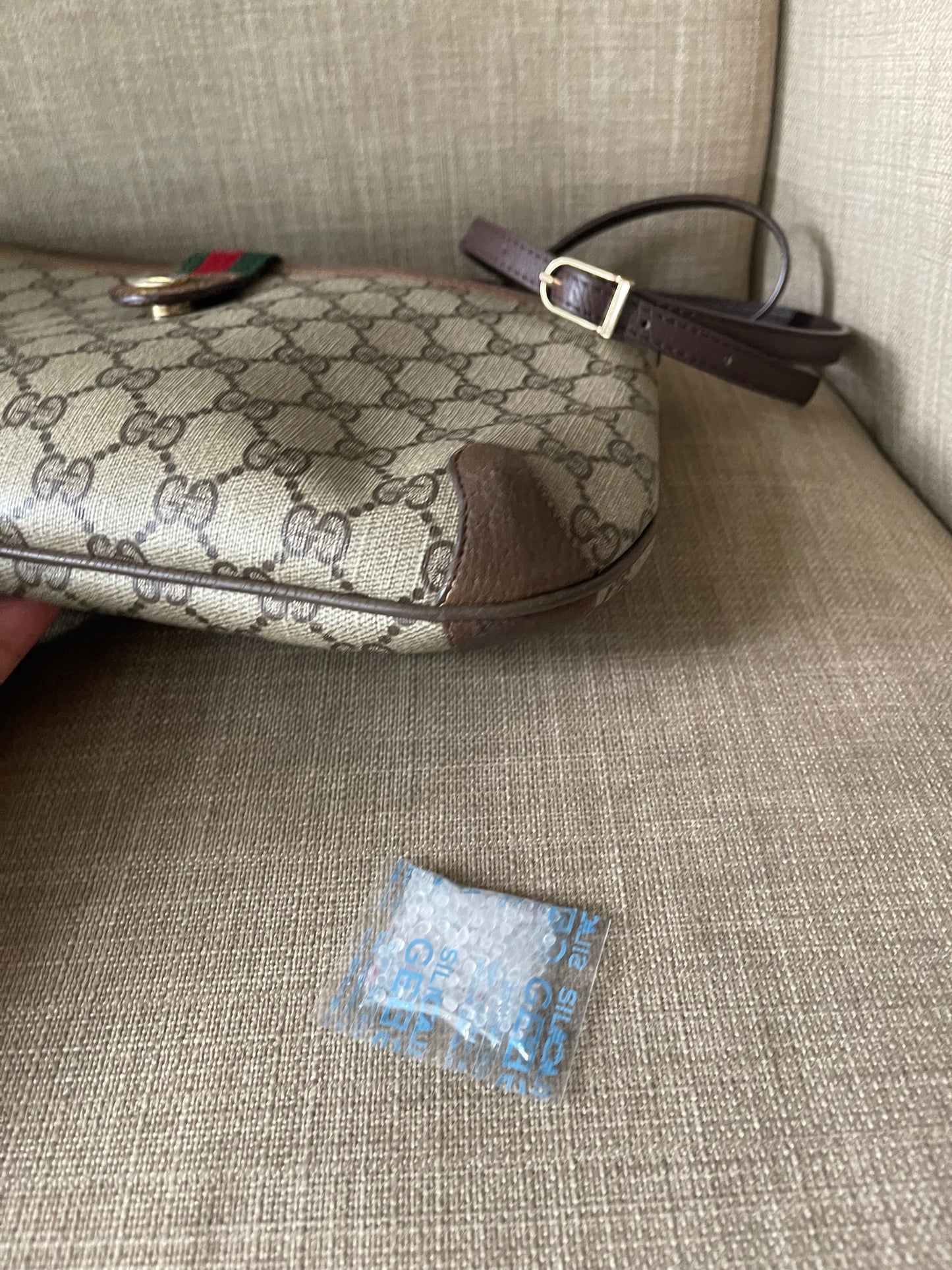 Authentic Gucci vintage web sherry line clutch crossbody bag