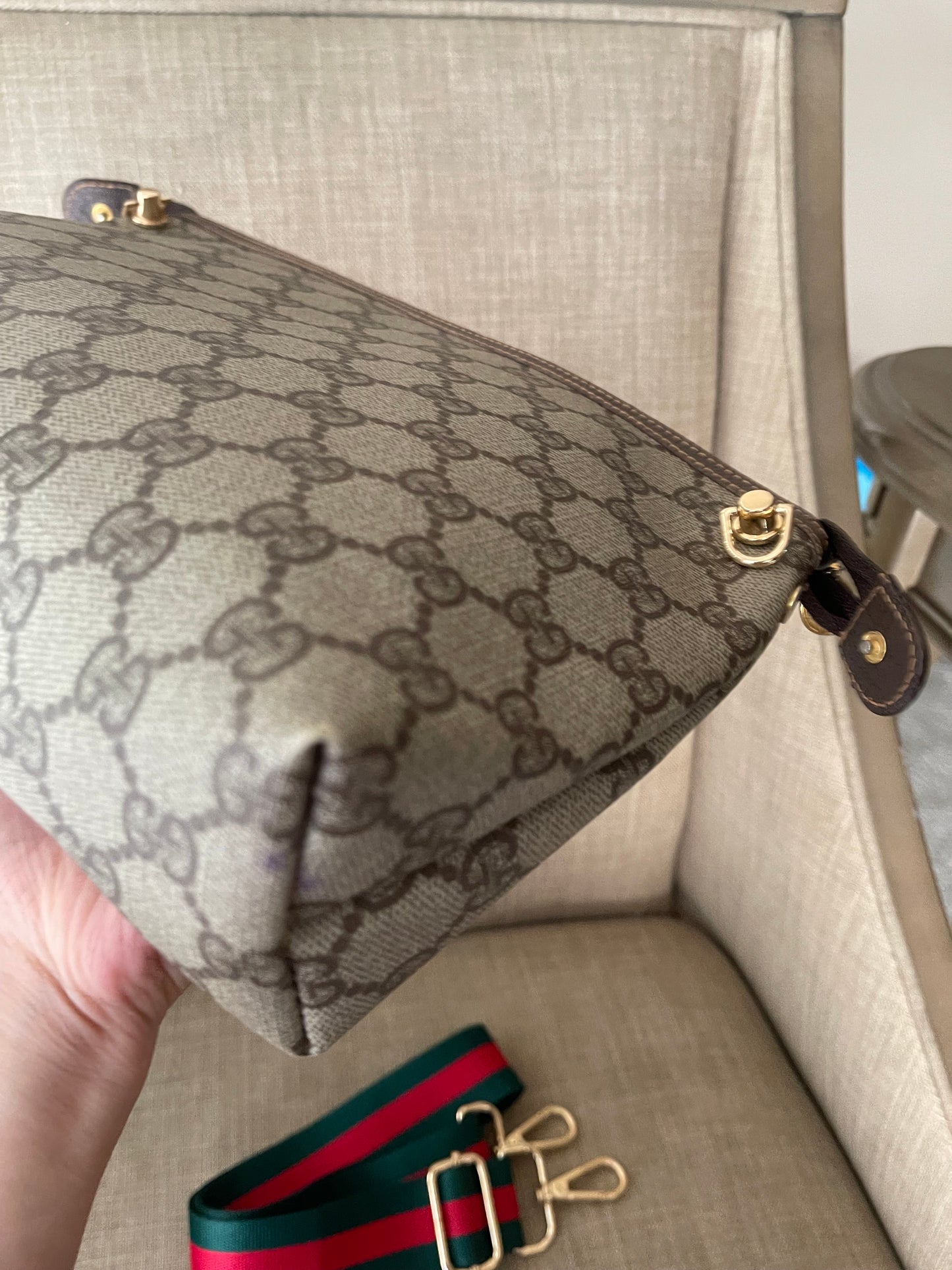 Authentic Gucci vintage web sherry line clutch crossbody