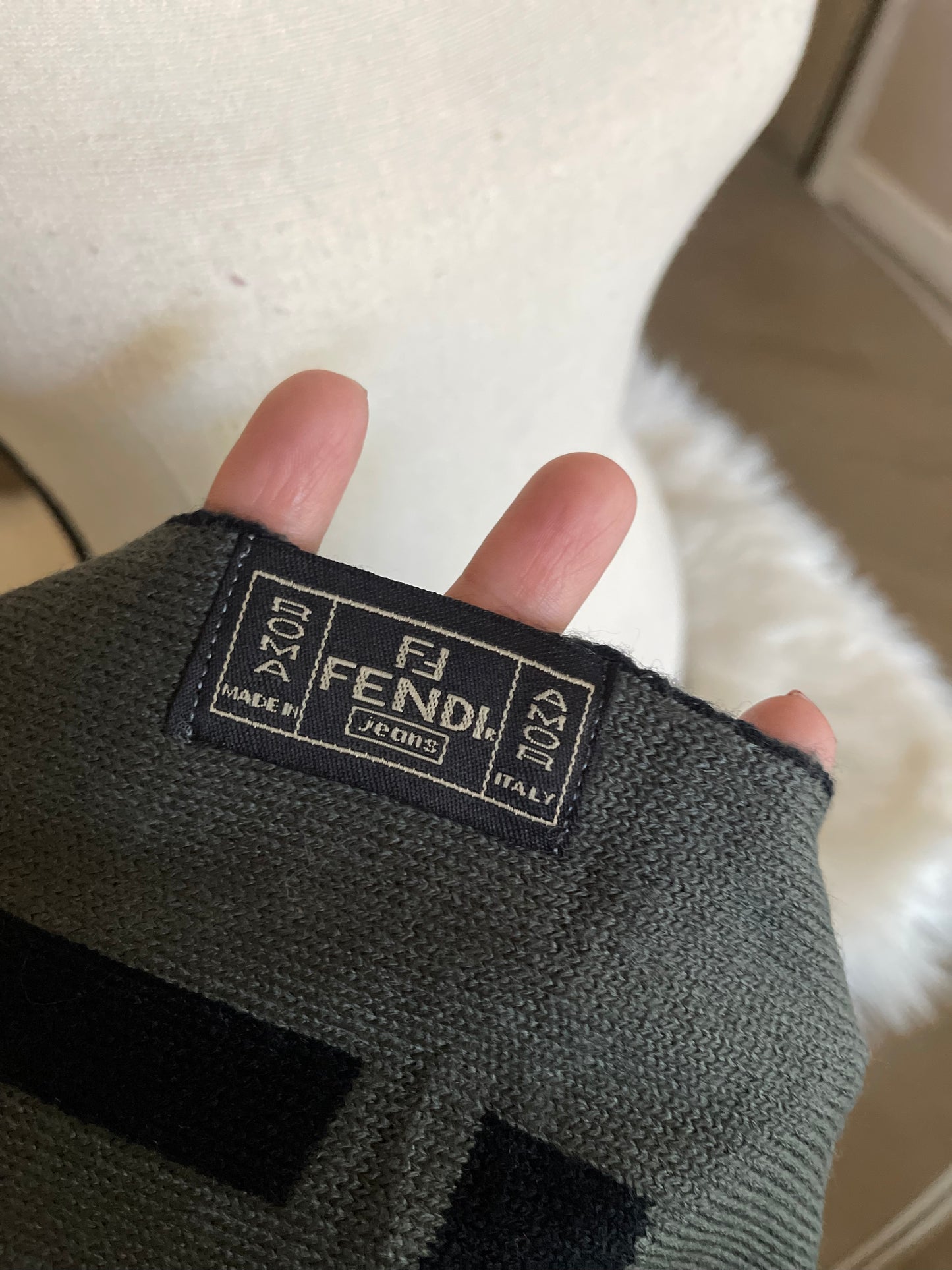 Authentic fendi vintage wool large scarf