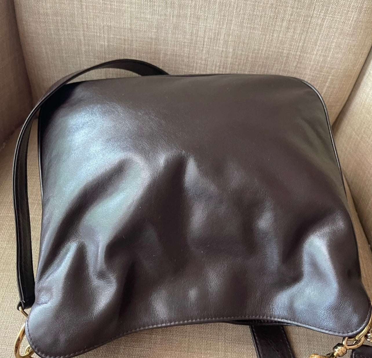 Authentic Gucci bamboo leather shoulder bag