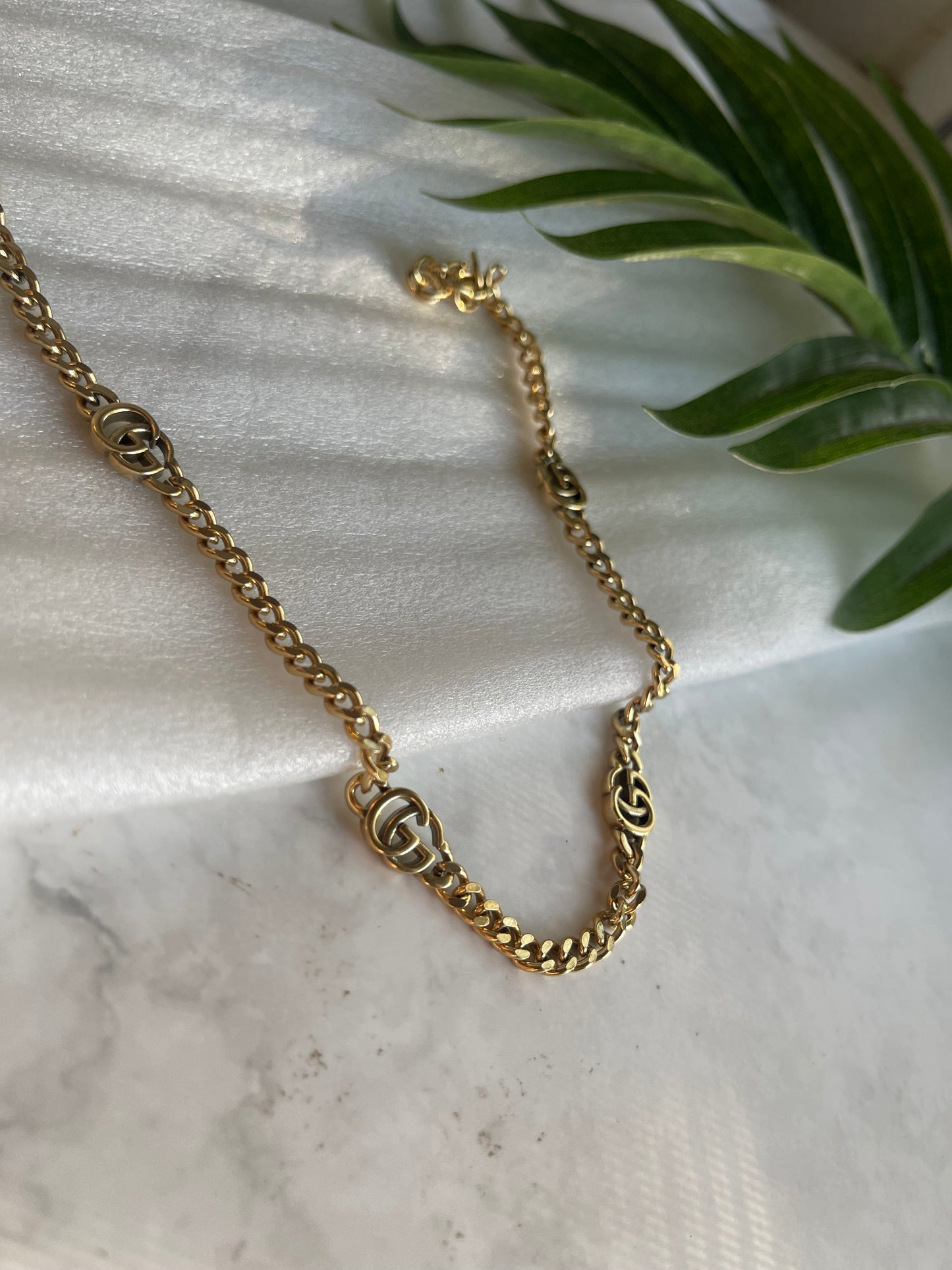 Upcycled charm necklace gold