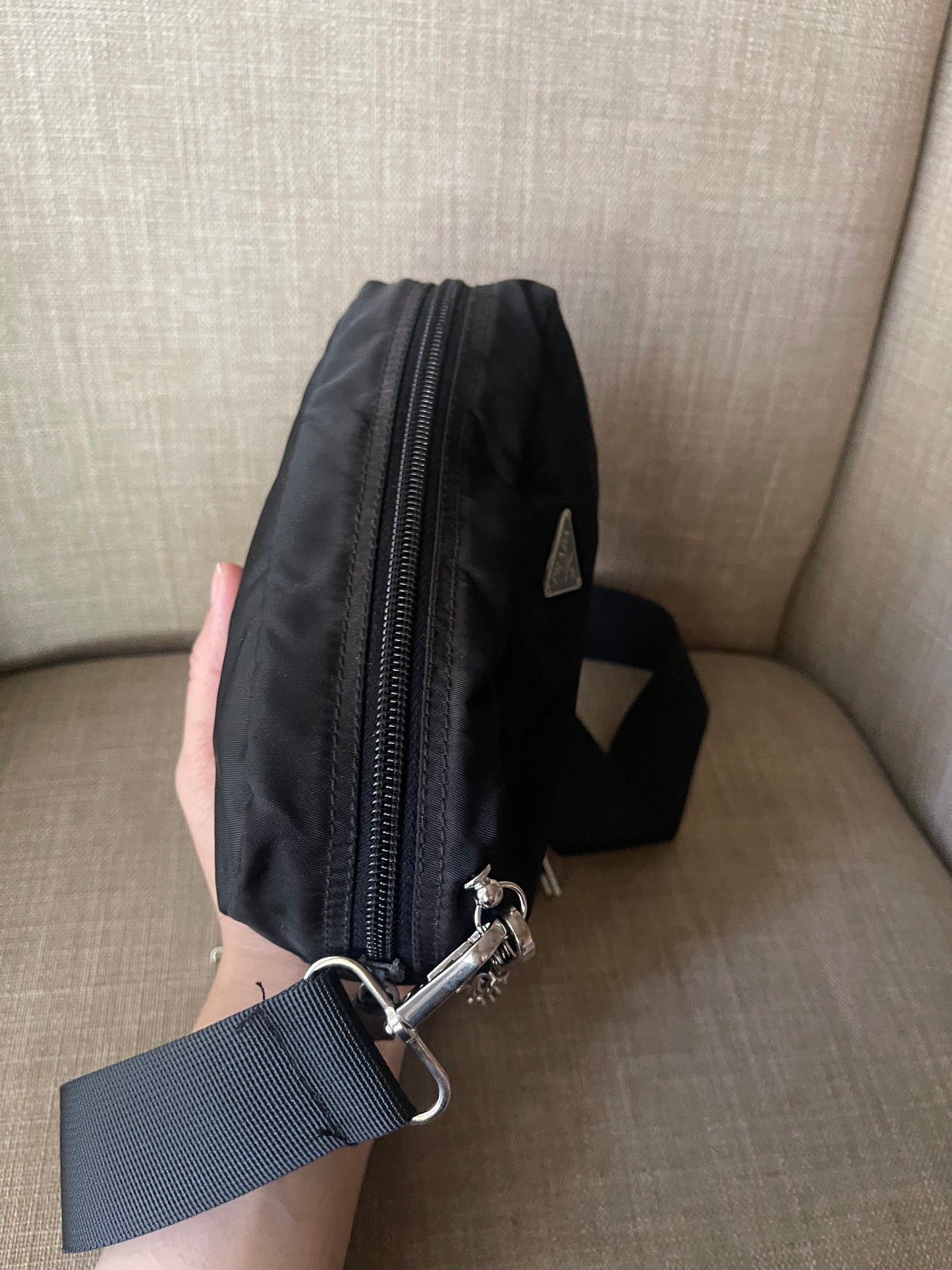 Authentic Prada accessory’s pouch turned into a crossbody