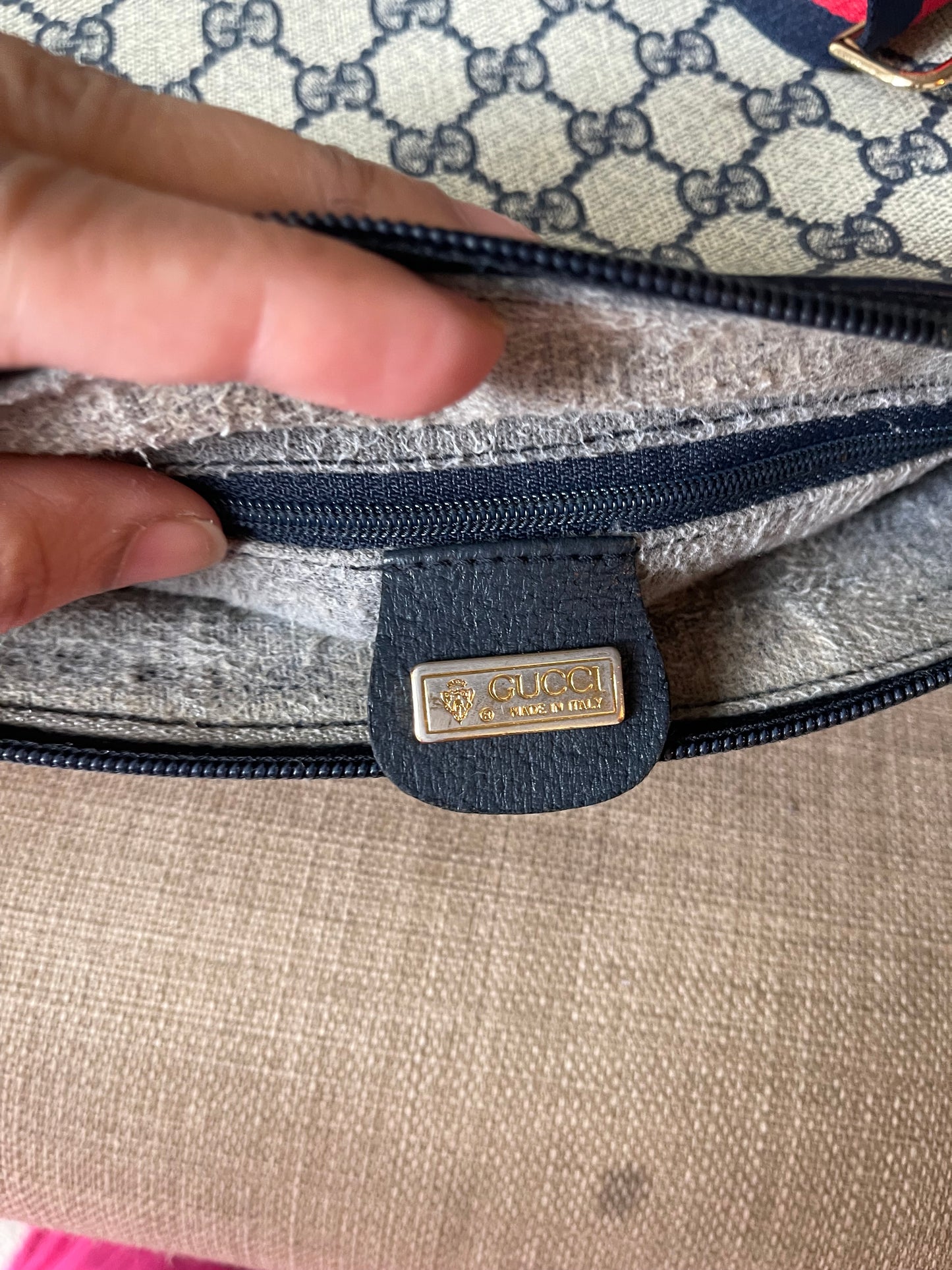 Authentic vintage Gucci blue crossbody bag