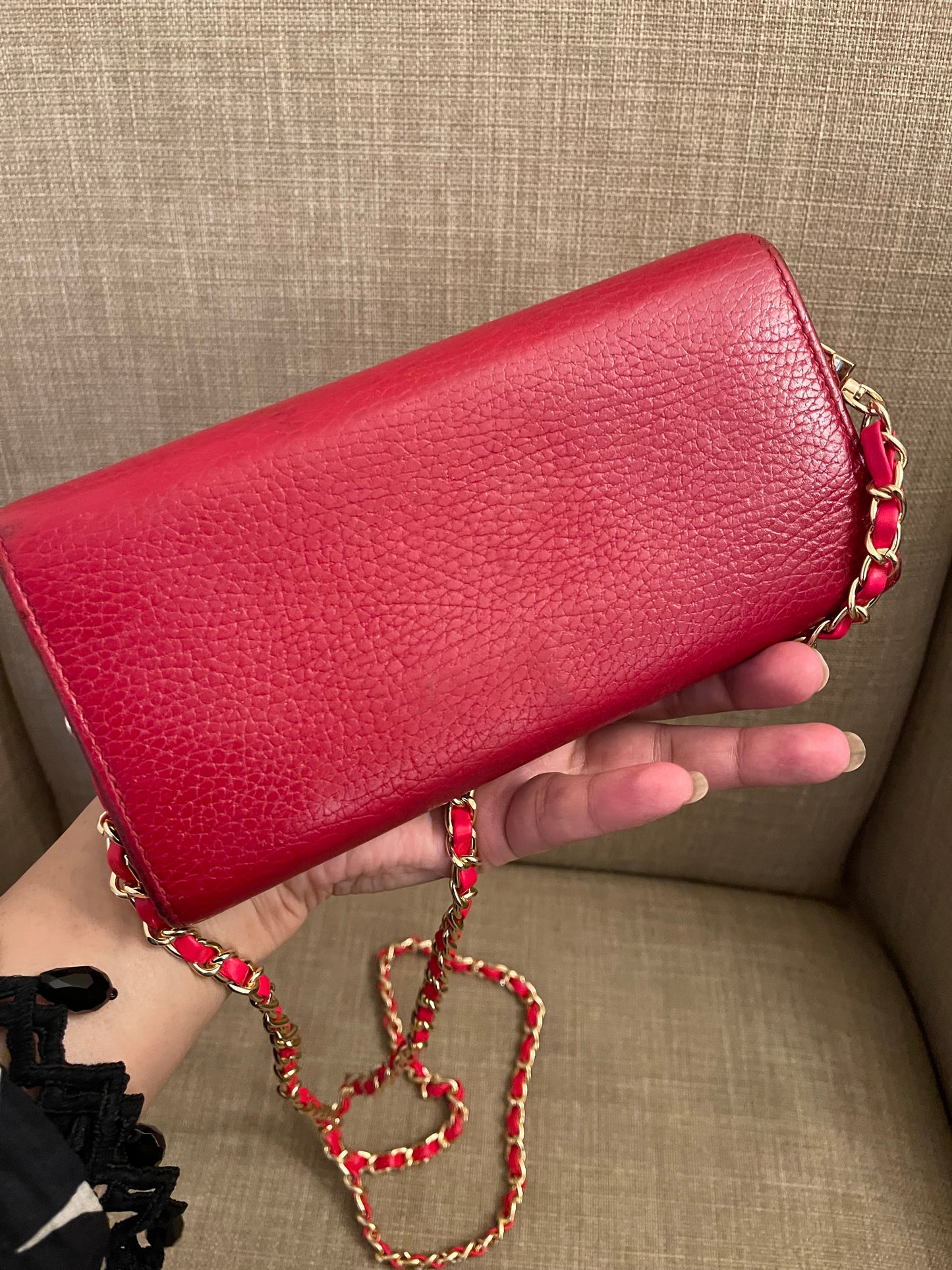 Authentic Gucci gg logo leather long wallet