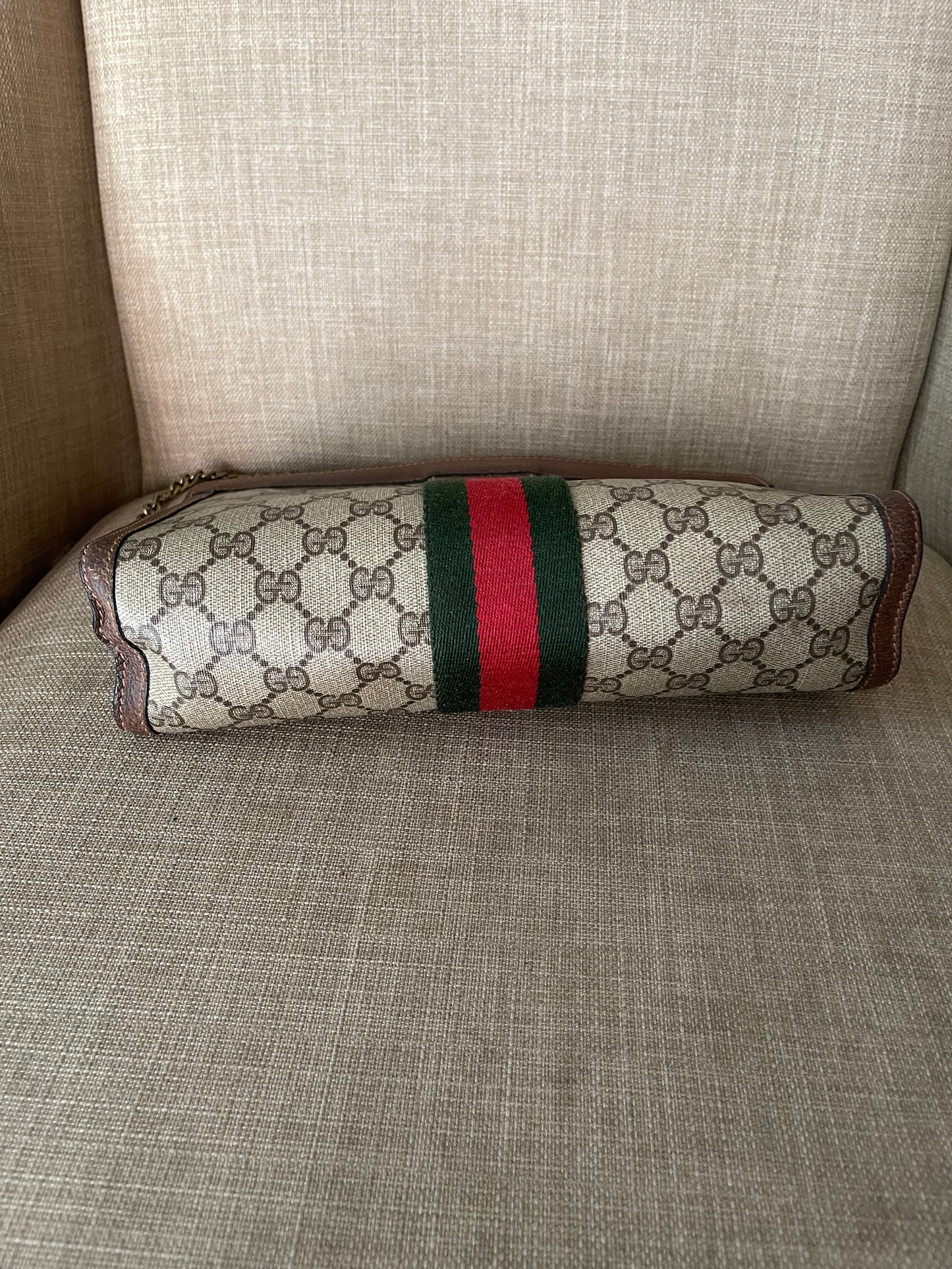 Authentic Gucci vintage web sherry line clutch crossbody
