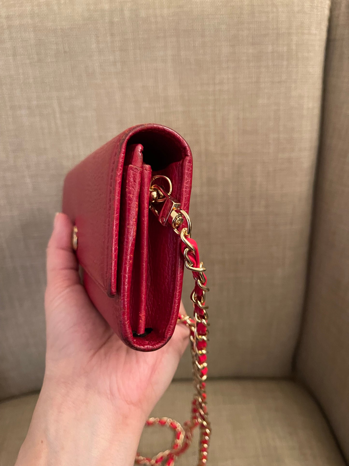Authentic Gucci gg logo leather long wallet
