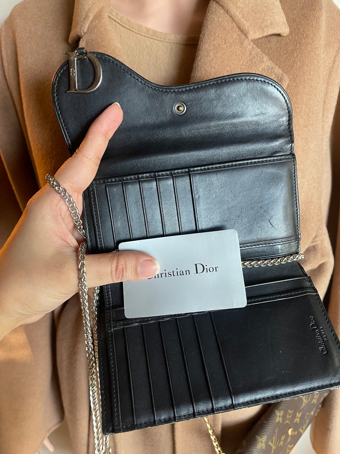 Authentic Dior vintage D ring wallet