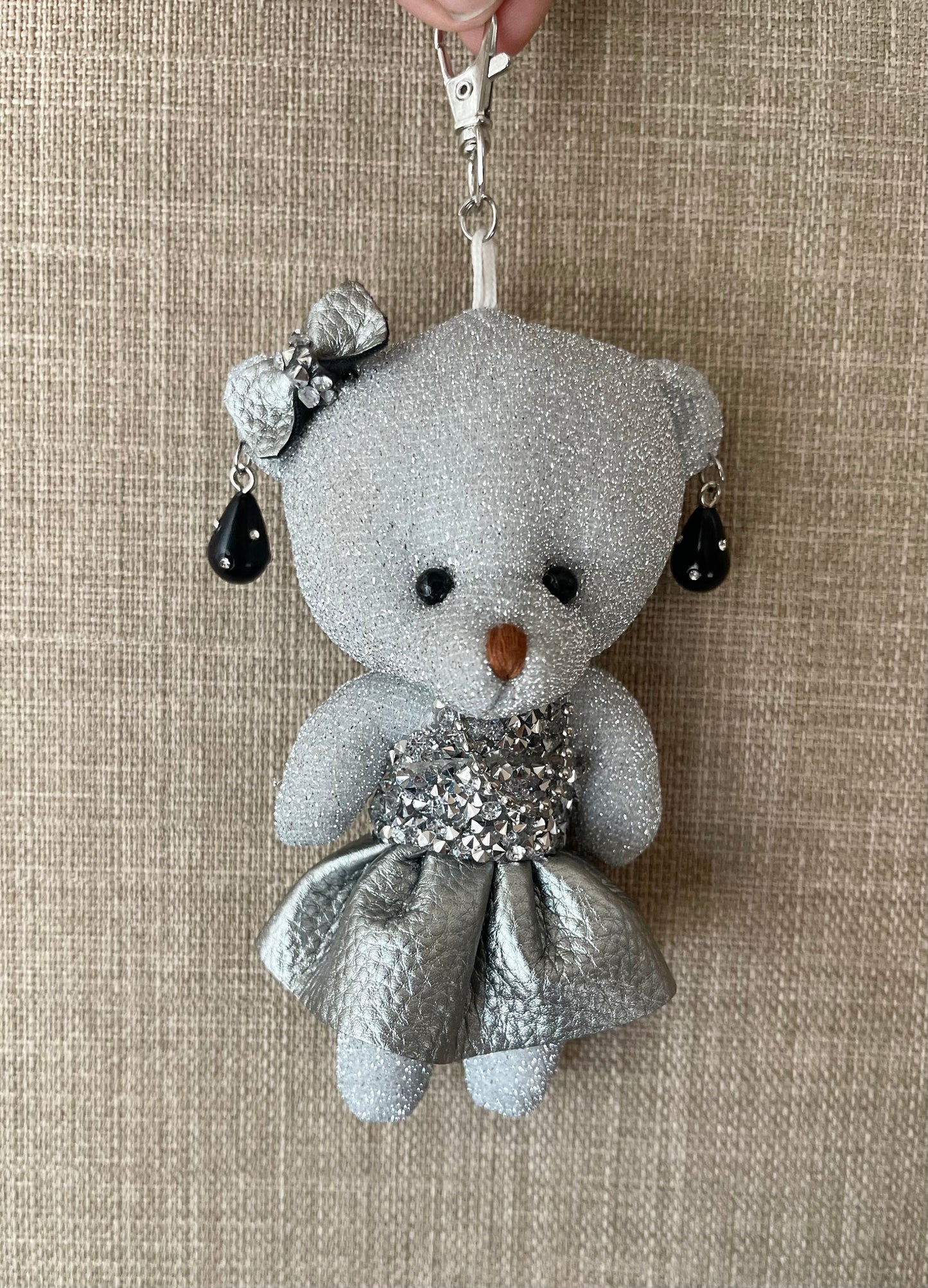 Handmade teddy key chain + bag charm