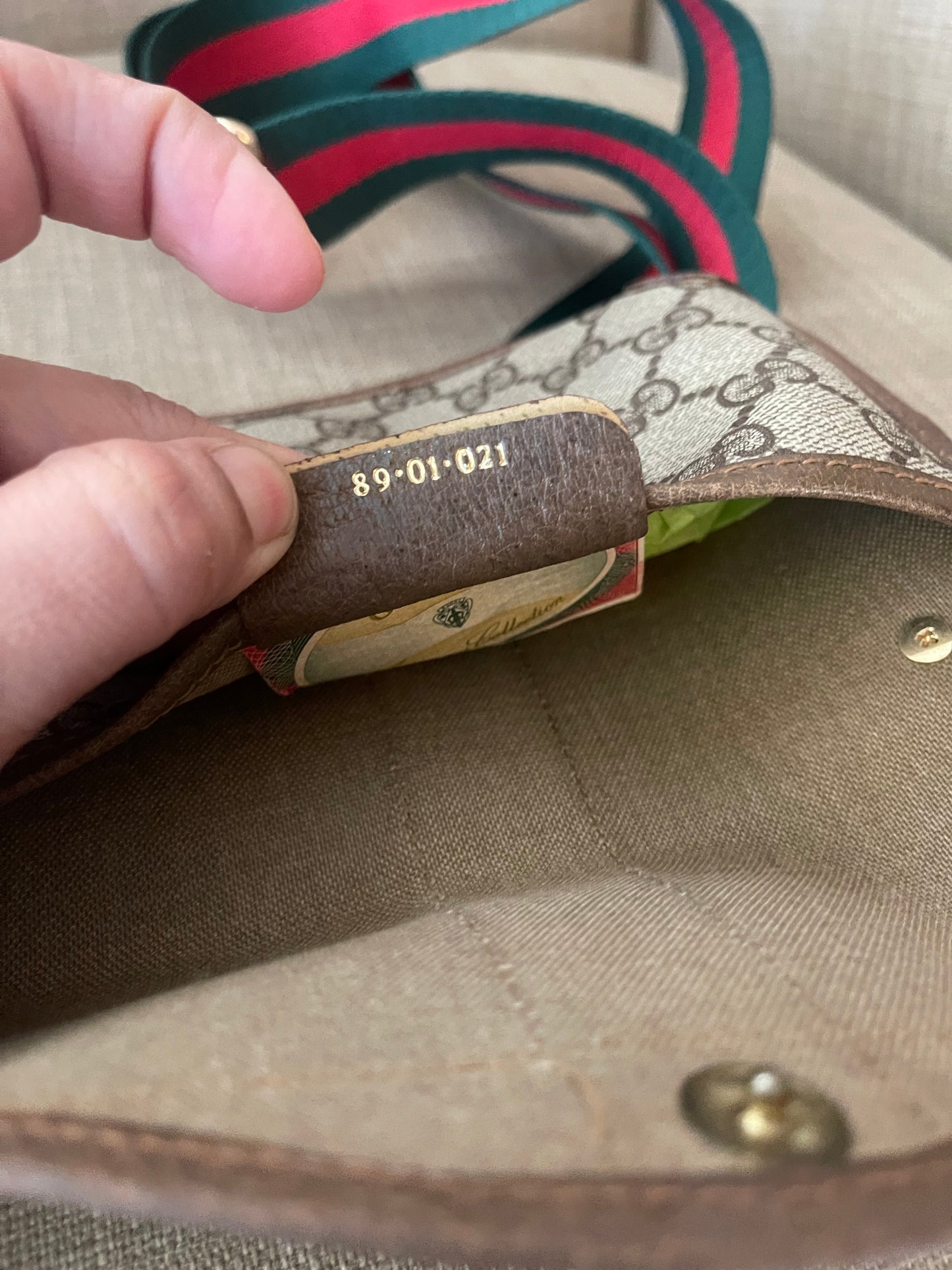 Authentic Gucci vintage web sherry line clutch crossbody bag