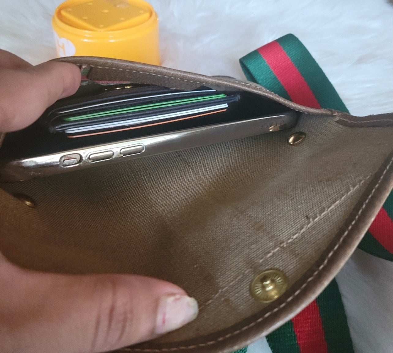 Authentic Gucci vintage web sherry line clutch crossbody