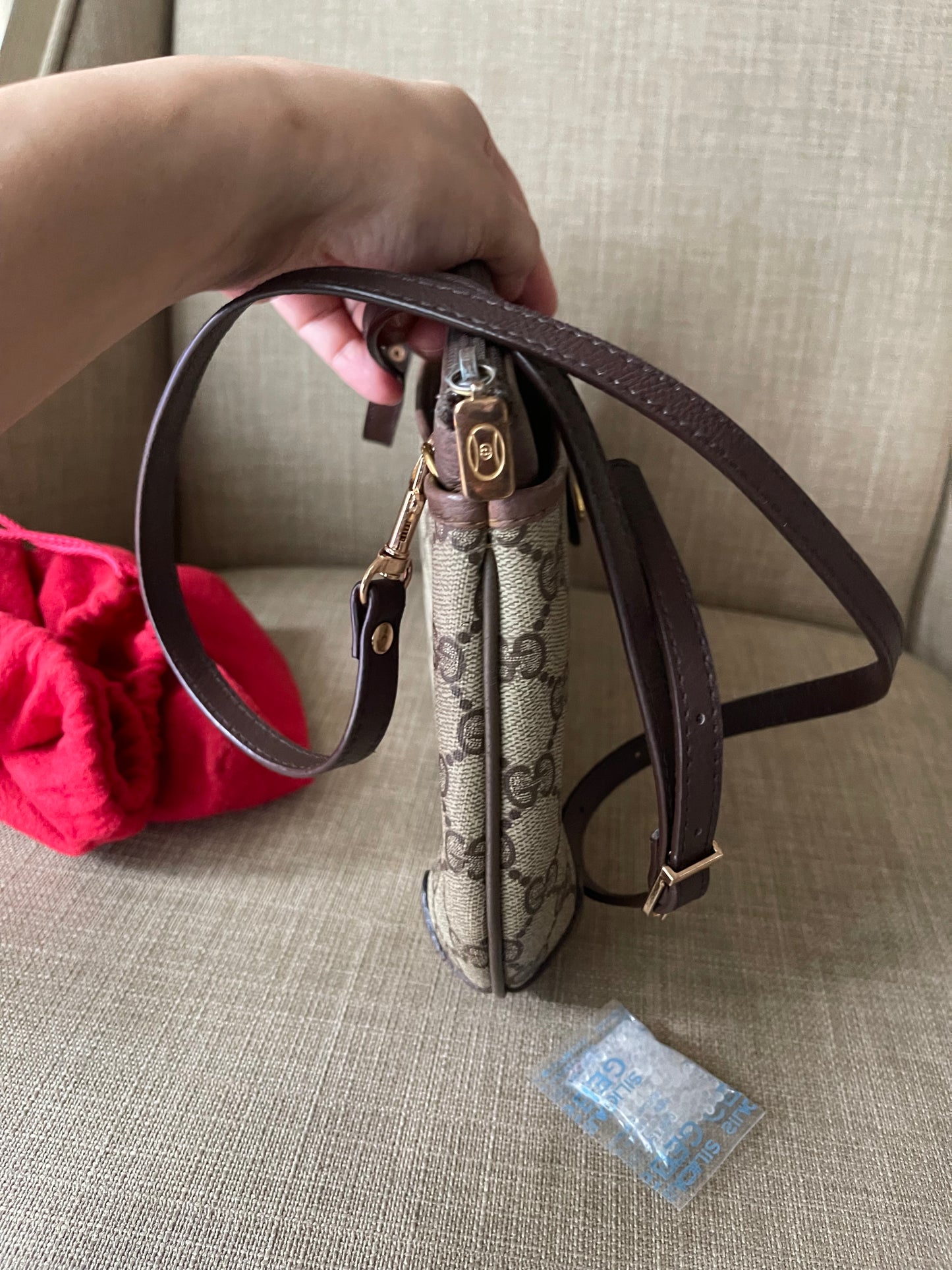 Authentic Gucci vintage web sherry line clutch crossbody bag