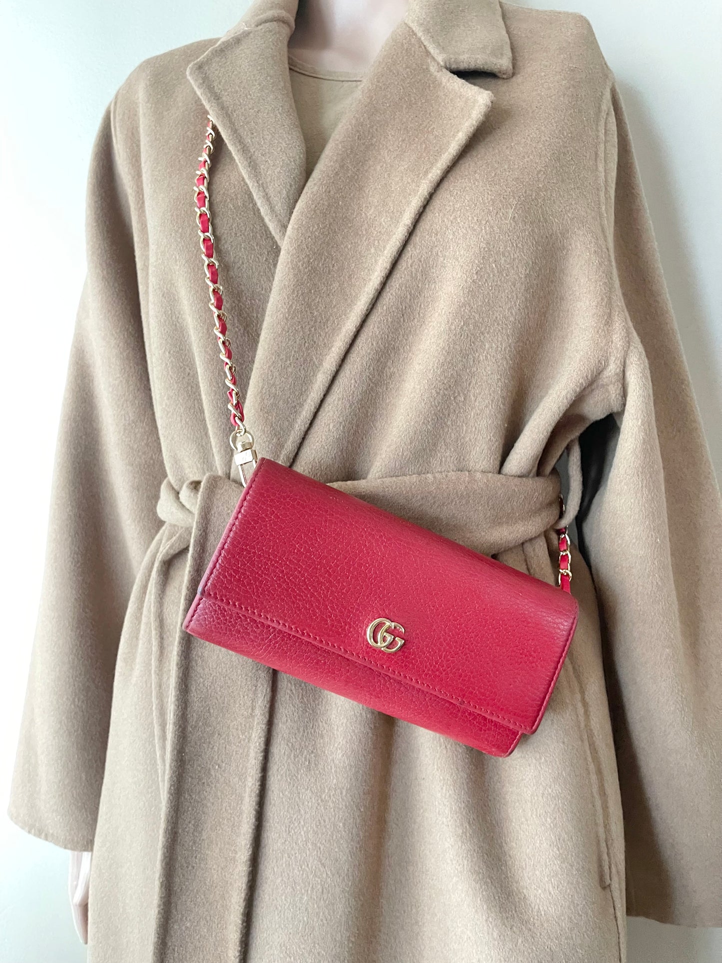 Authentic Gucci gg logo leather long wallet