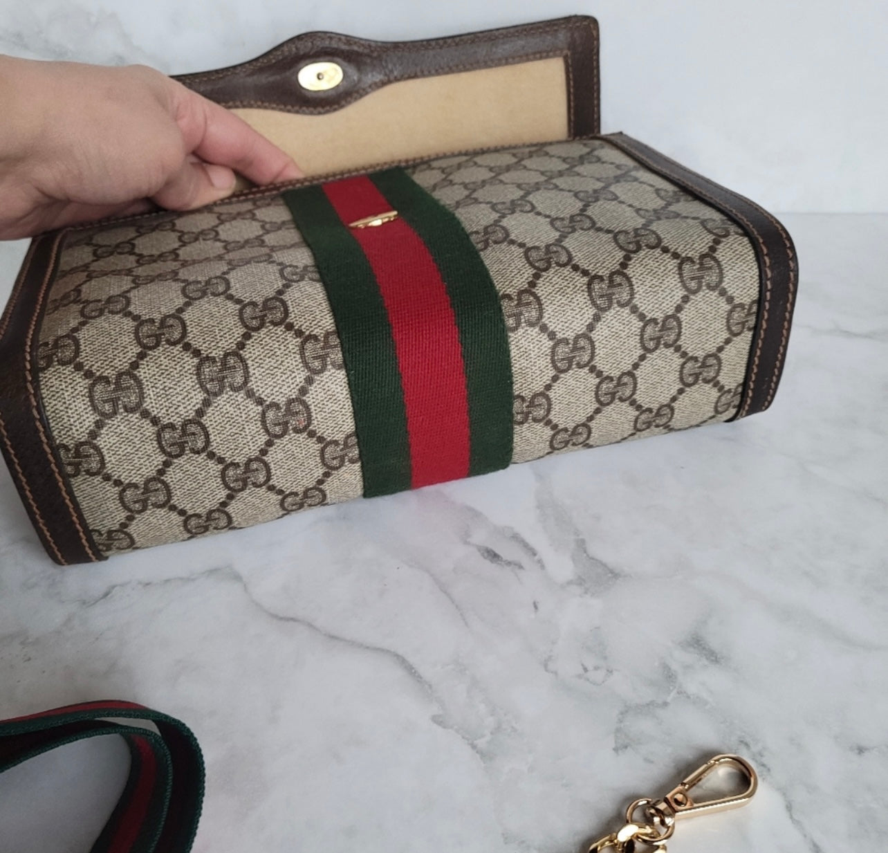 Authentic Gucci vintage sherry line clutch crossbody