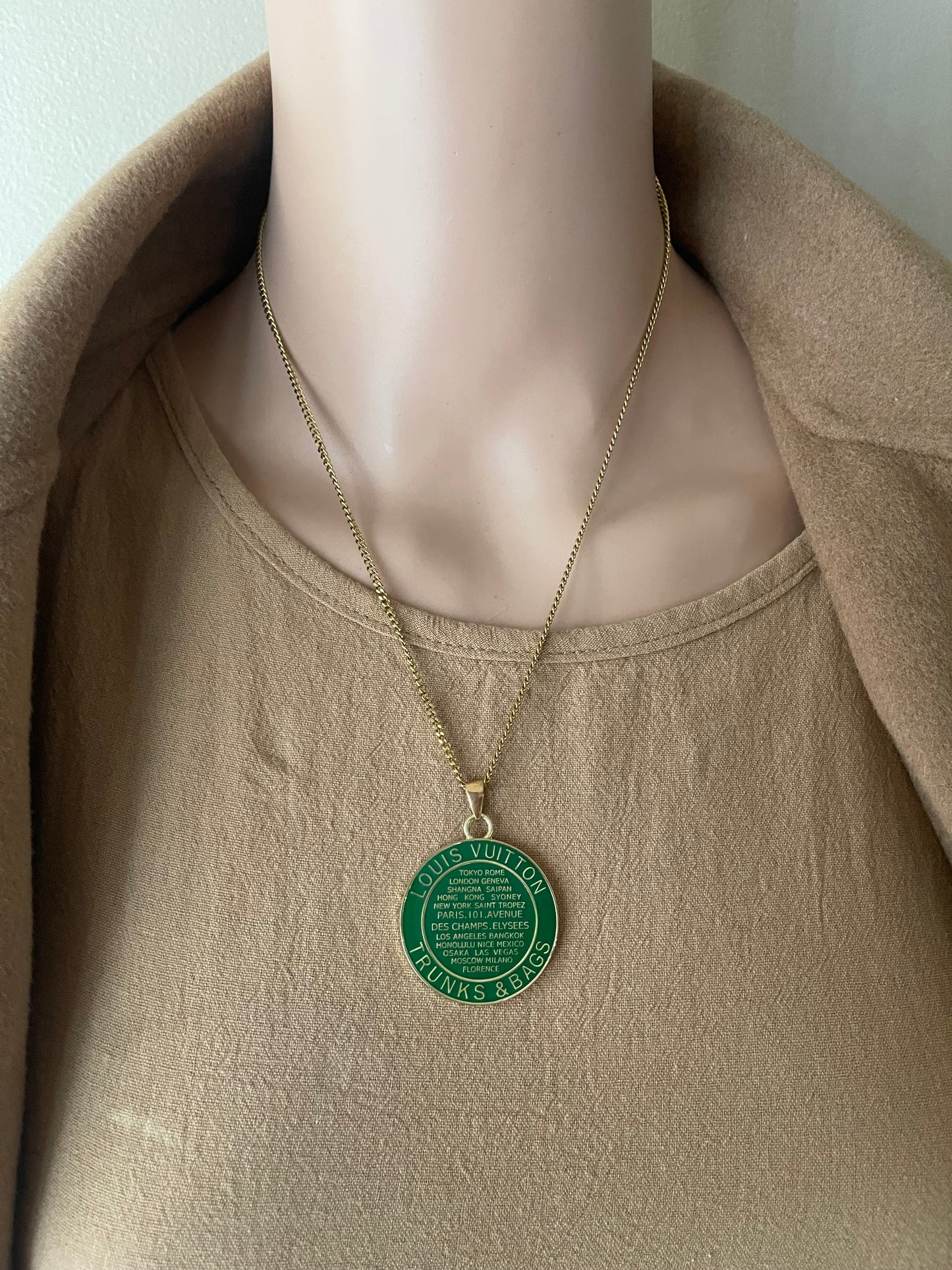 Authentic upcycled LV charm necklace