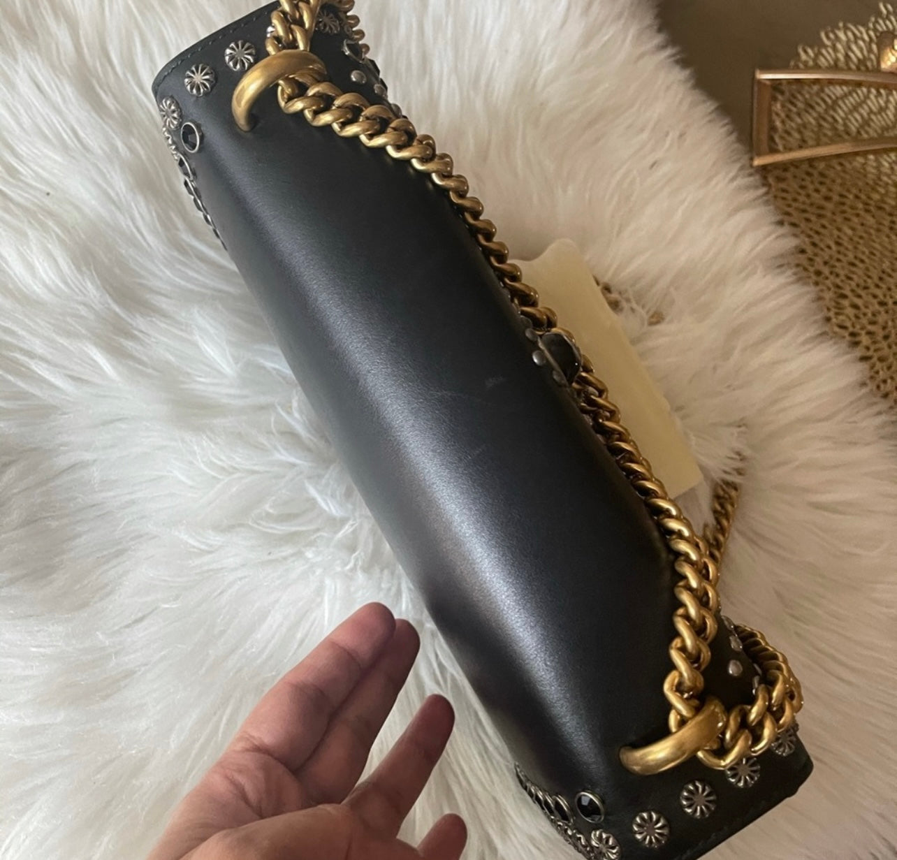 Authentic Gucci studded shoulder bag