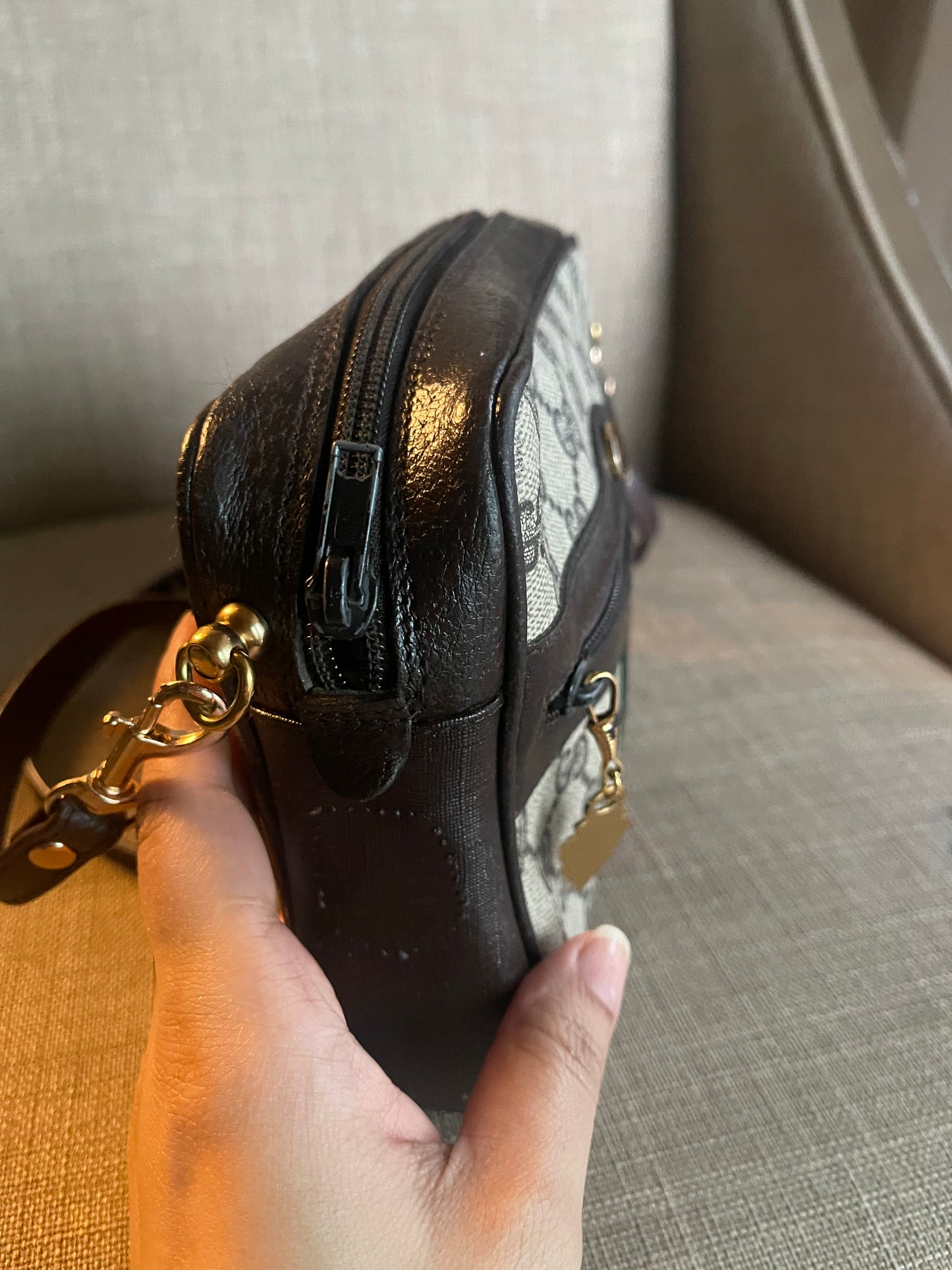 Authentic Gucci vintage web sherry line crossbody bag