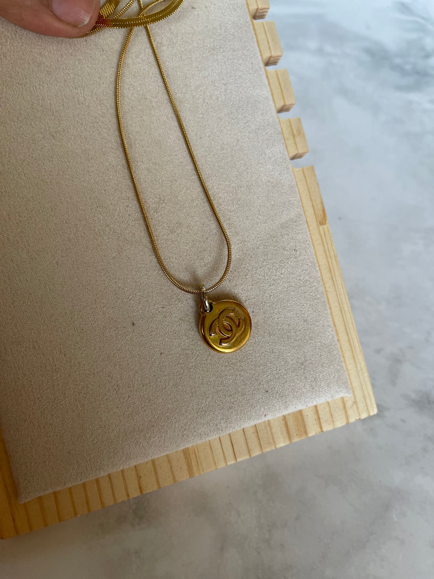 Upcycled authentic Chanel charm pendant