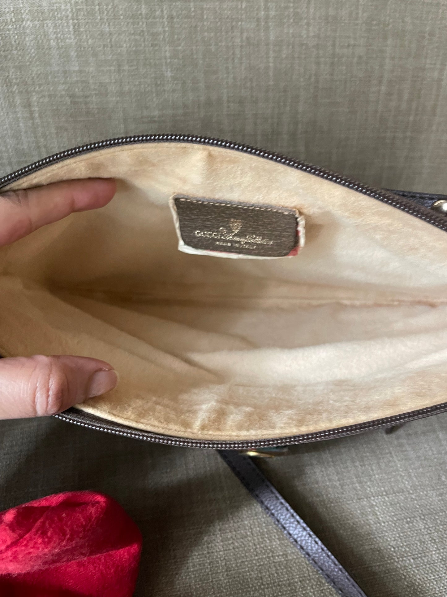 Authentic Gucci vintage web sherry line clutch crossbody bag