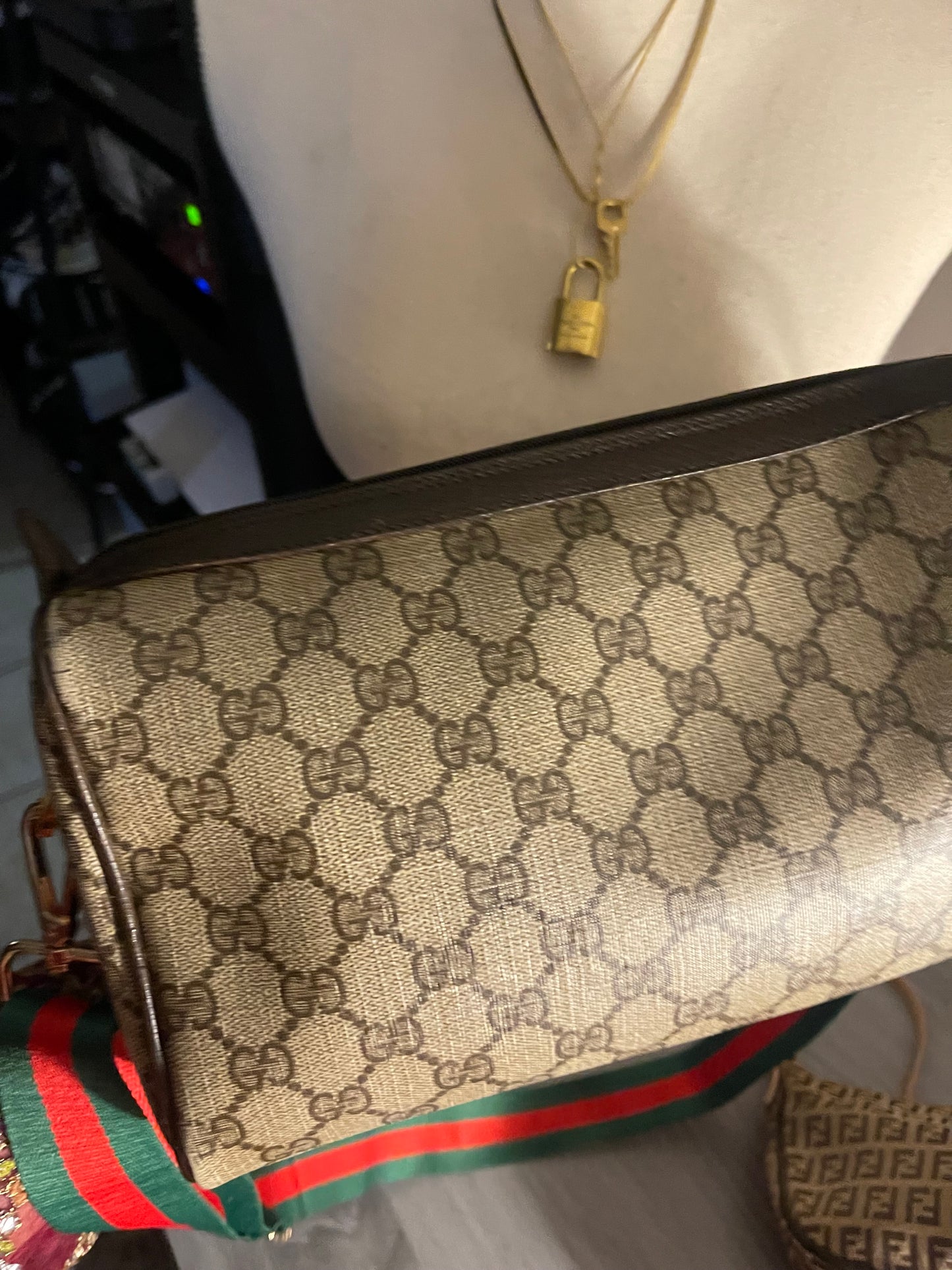 Authentic Gucci vintage web sherry line crossbody