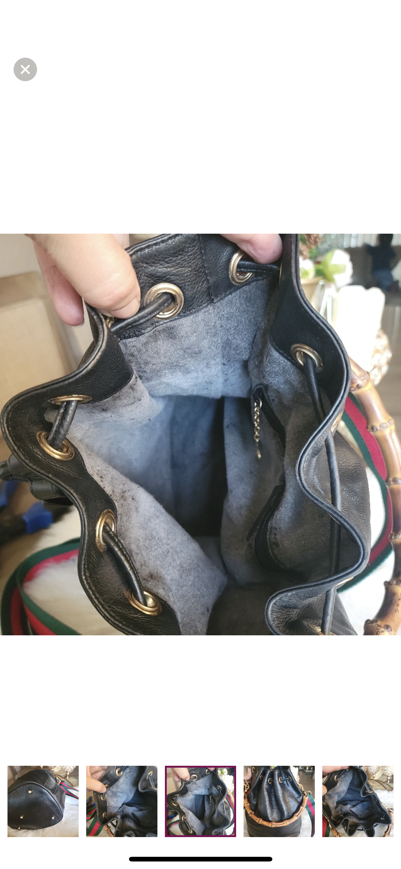 Auth Gucci bamboo vintage shoulder bag