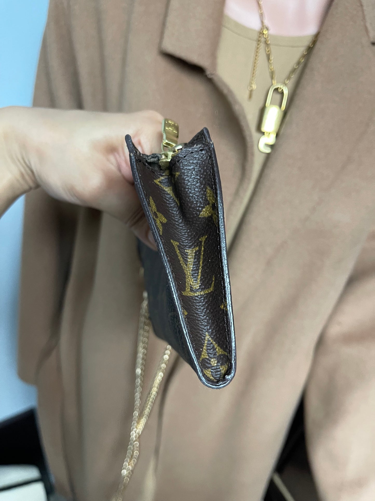 Authentic Louis Vuitton wristlet pouch FL0098 (wN8)