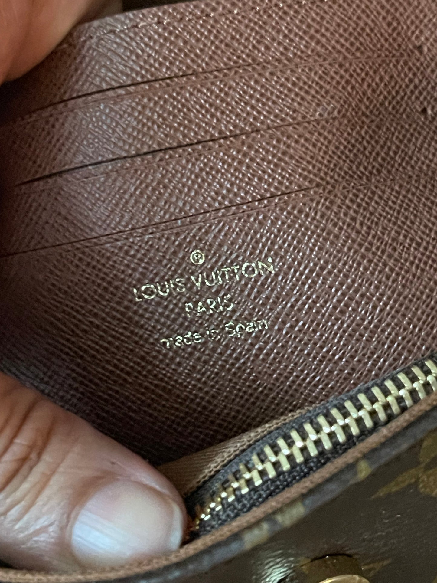 Authentic Louis Vuitton monogram wallet on chain ivy