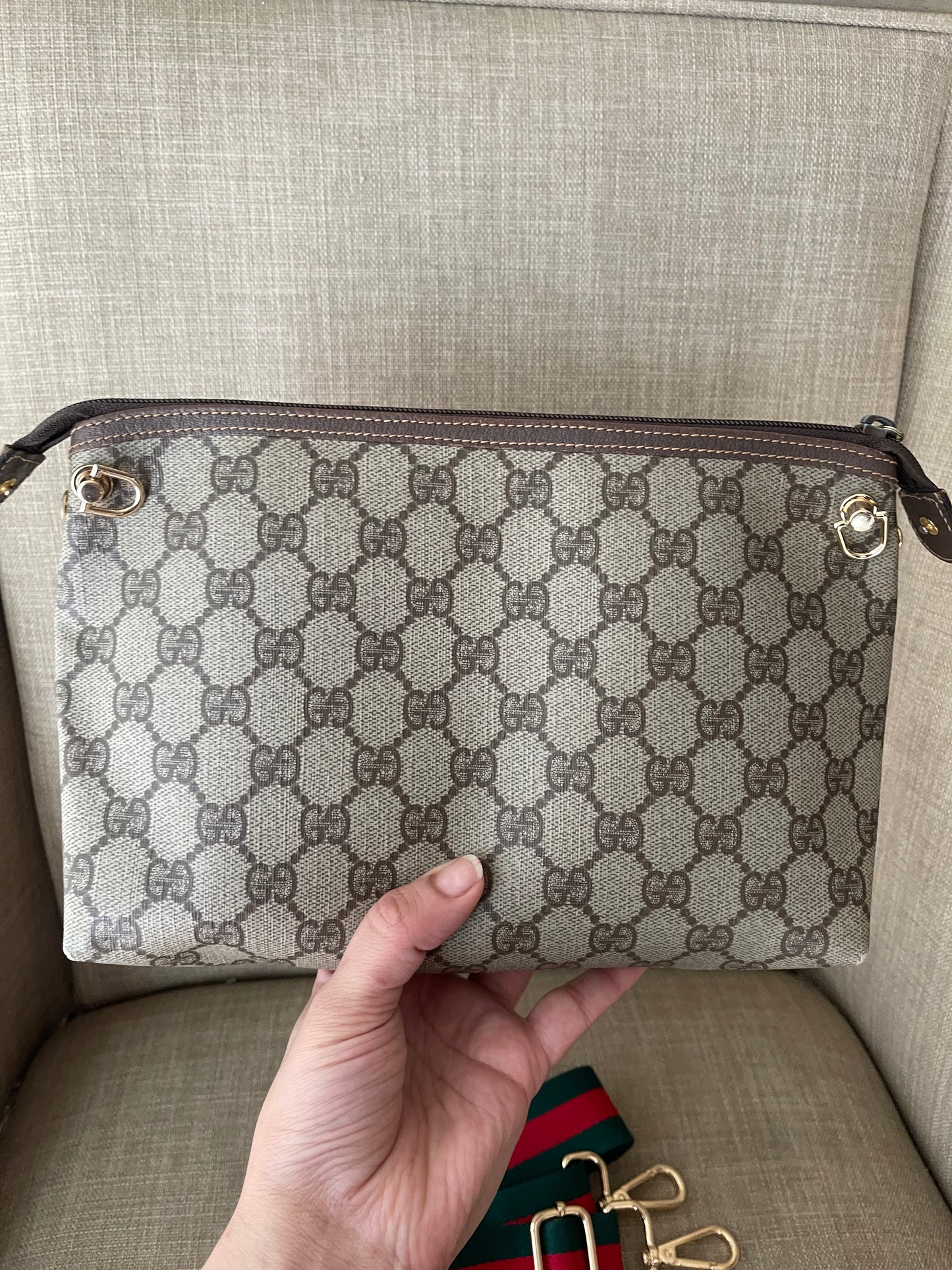 Authentic Gucci vintage web sherry line clutch crossbody