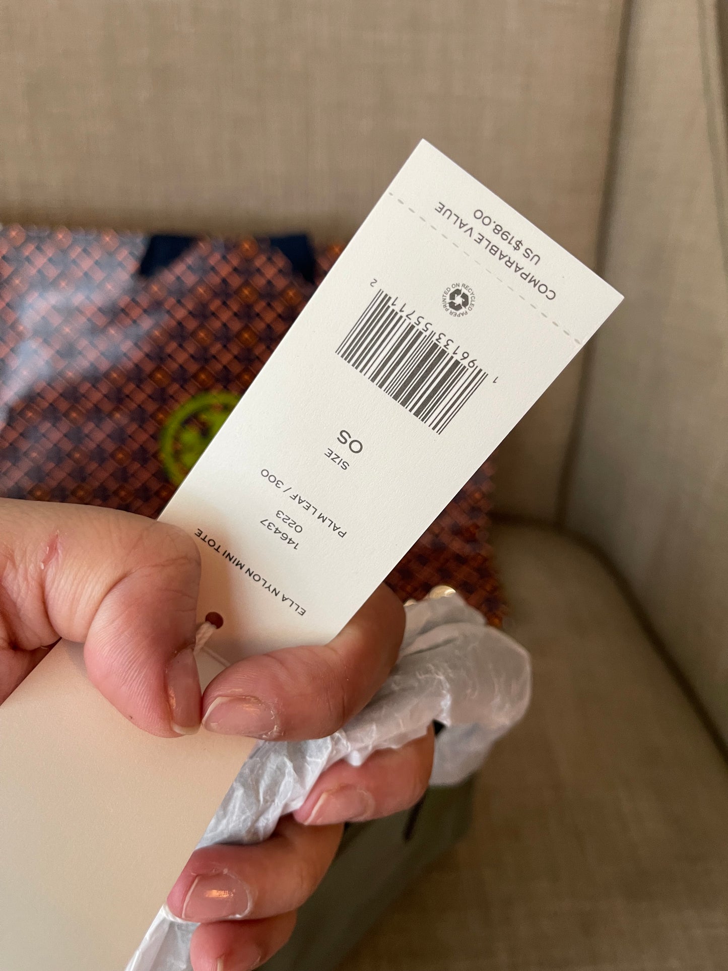 Authentic Tory Burch nylon mini tote